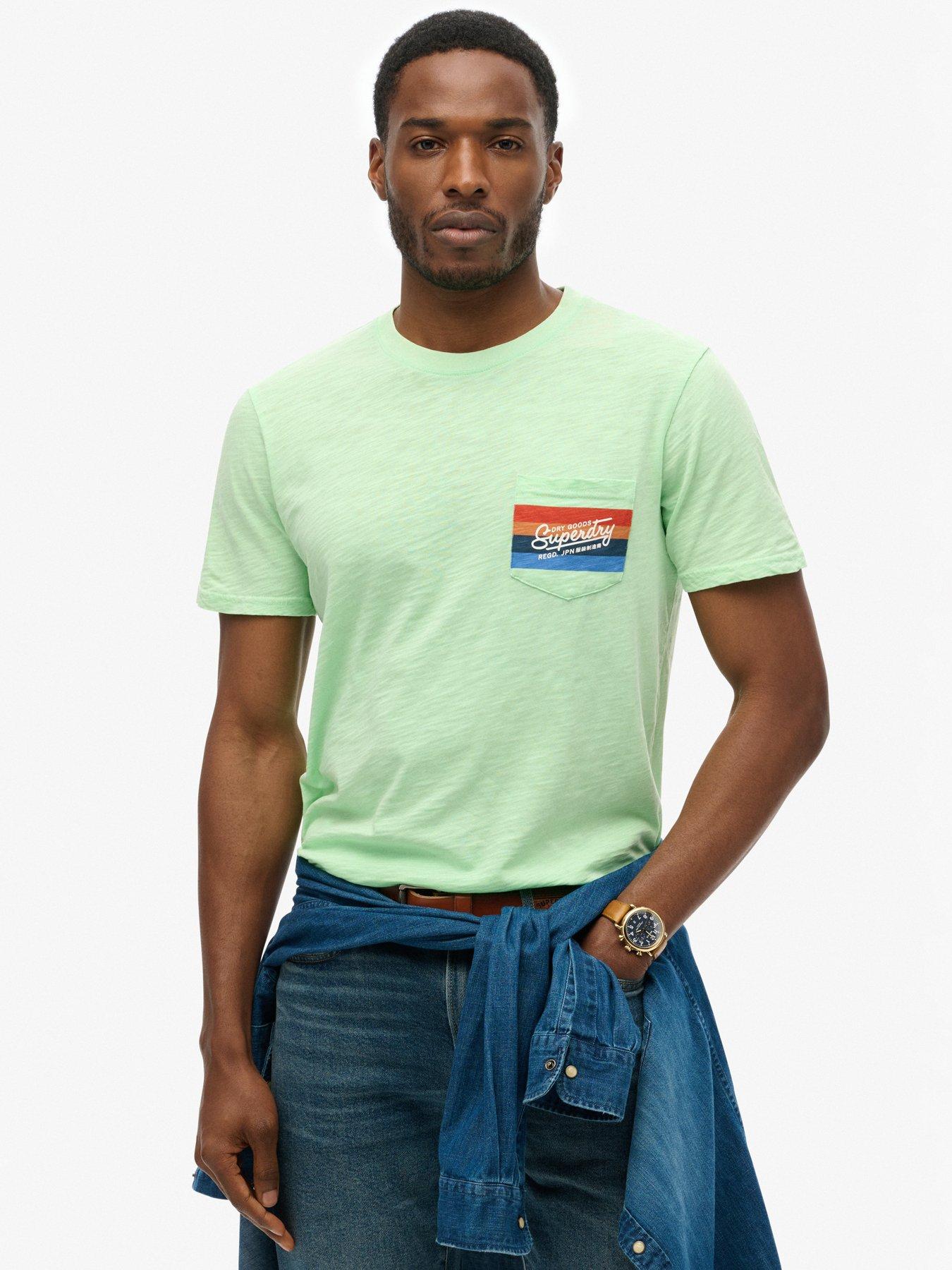 undefined Cali Striped Logo T-shirt - Light Green