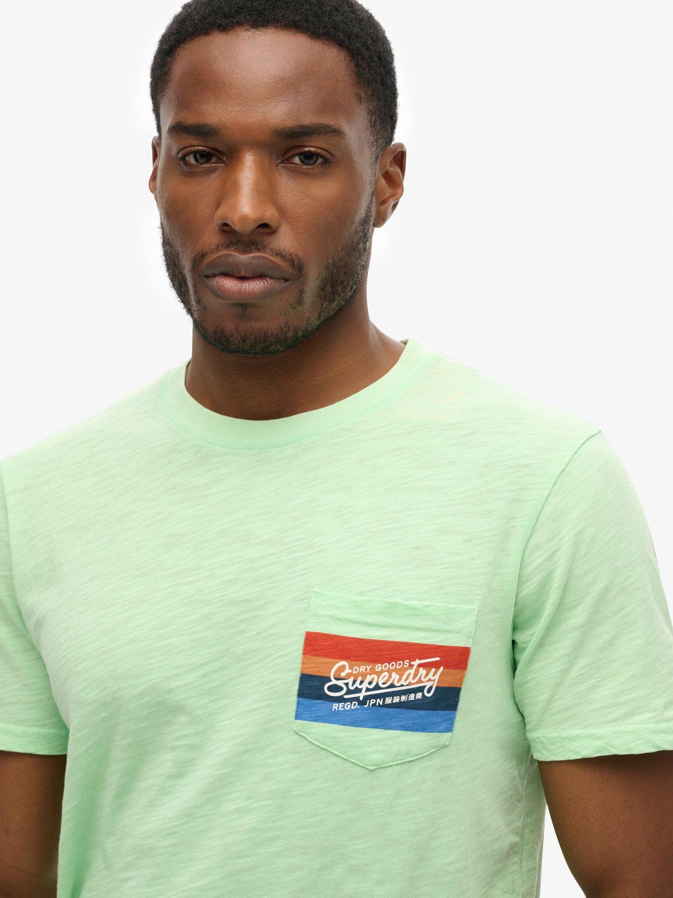 Image 3 of 3 of Superdry Cali Striped Logo T-shirt - Light Green