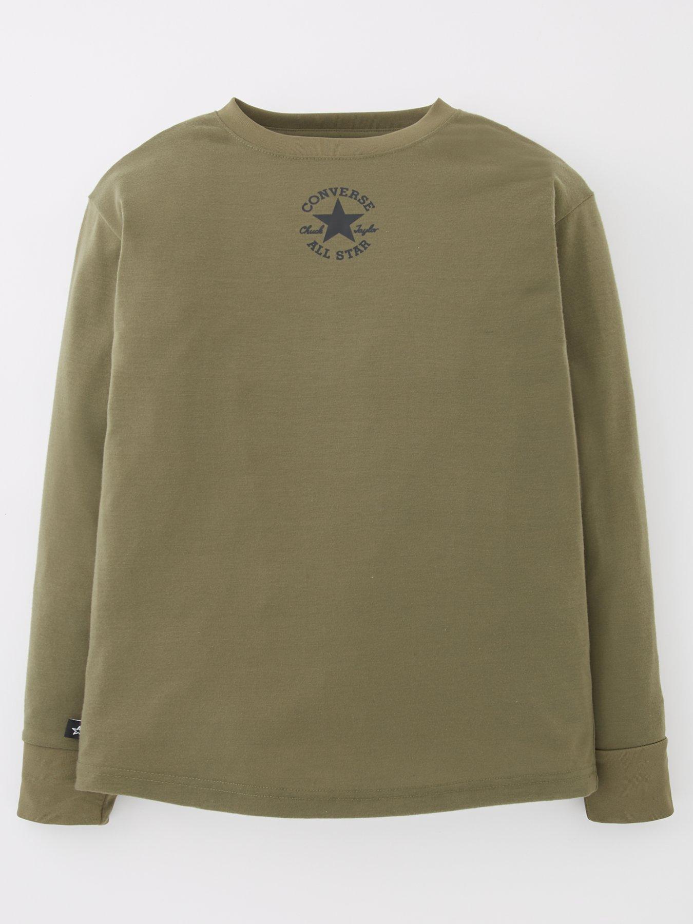 Image 1 of 4 of Converse Older Boys Core Long Sleeve T-shirt - Khaki