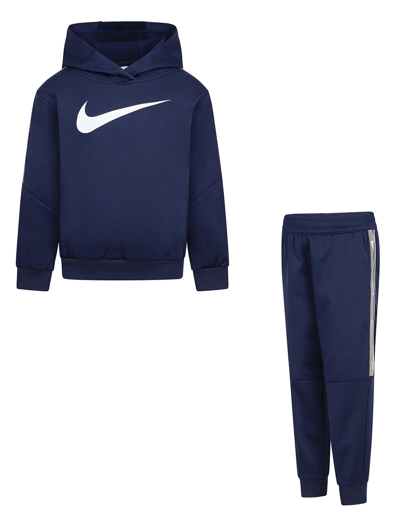 Nike Younger Boys Sportswear Gradient Futura Hoodie and Pants Set Navy Very