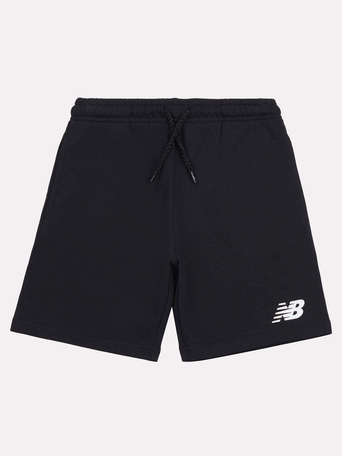 New Balance Kids French Terry Stacked Logo Short - Black