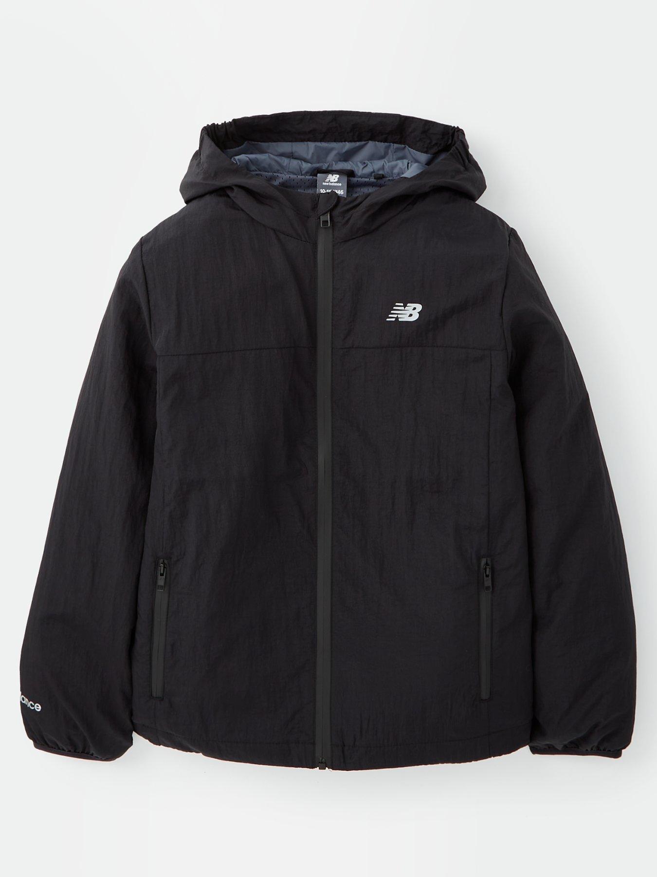 New Balance Junior Boys Athletics Woven Mesh Lined Jacket Black