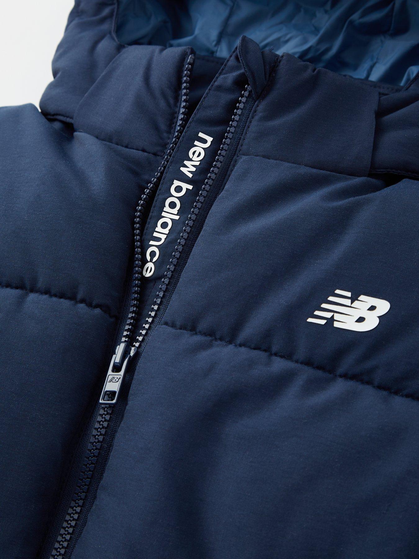 New Balance Junior Boys Wide Baffle Padded Coat Navy Very