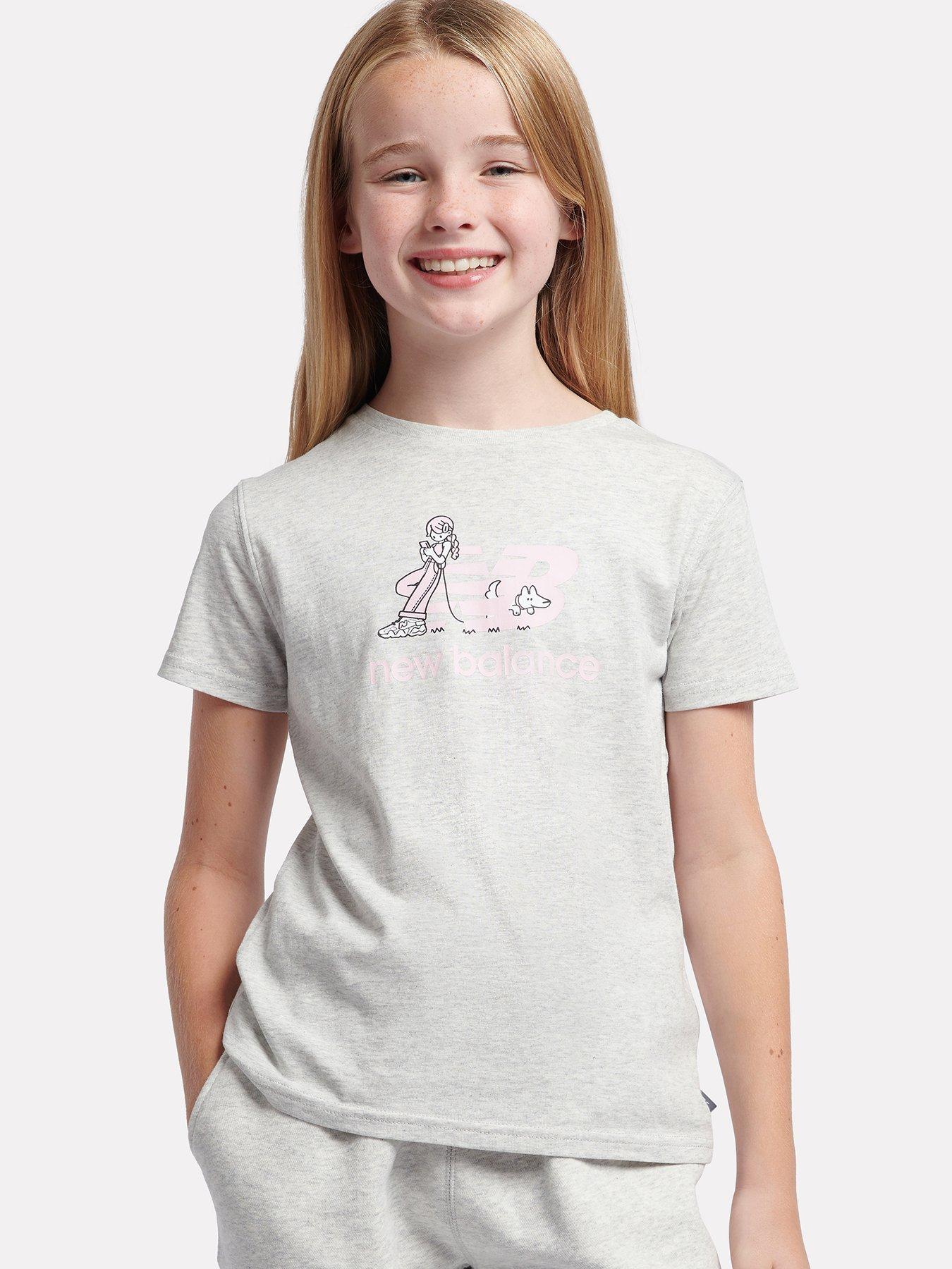 undefined Junior Girls Graphic T-Shirt - Light Grey