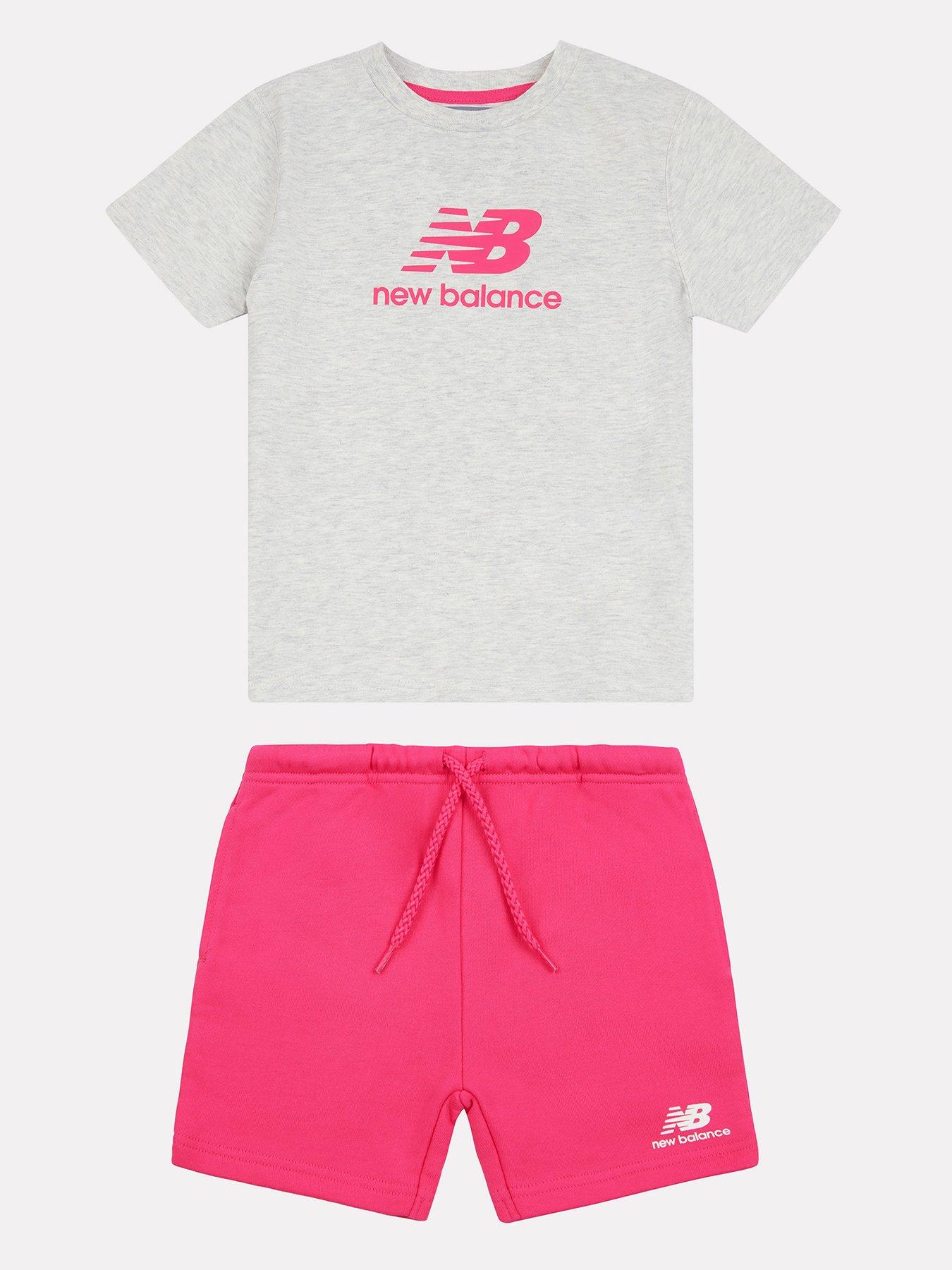 undefined Infants Jersey Tee And French Terry Short Set - Pink