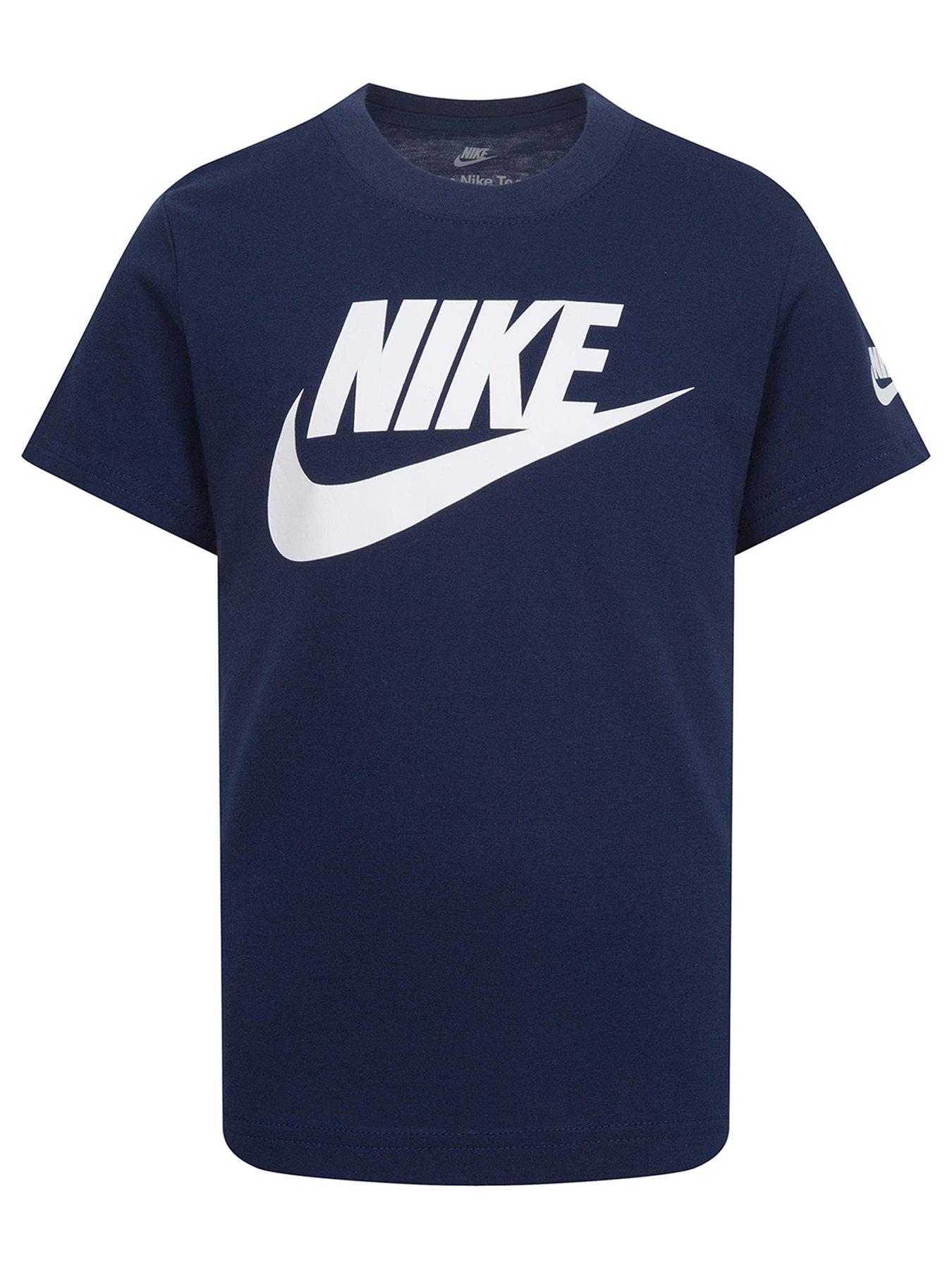 Nike Younger Boys Futura Evergreen Short Sleeve T shirt Navy