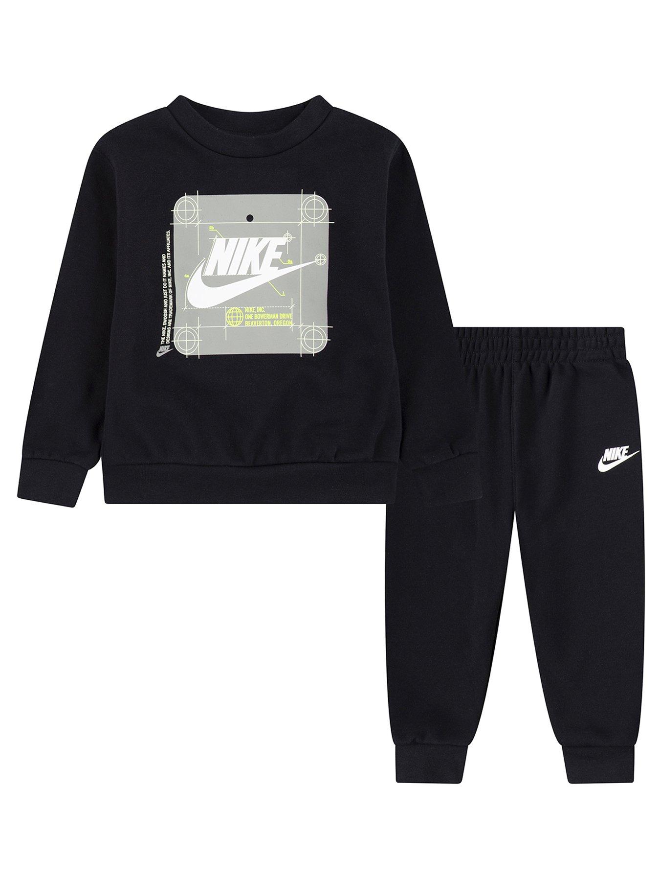 Nike Younger Boys Sportswear Futura Wrap Hoodie Pant Set Navy Very