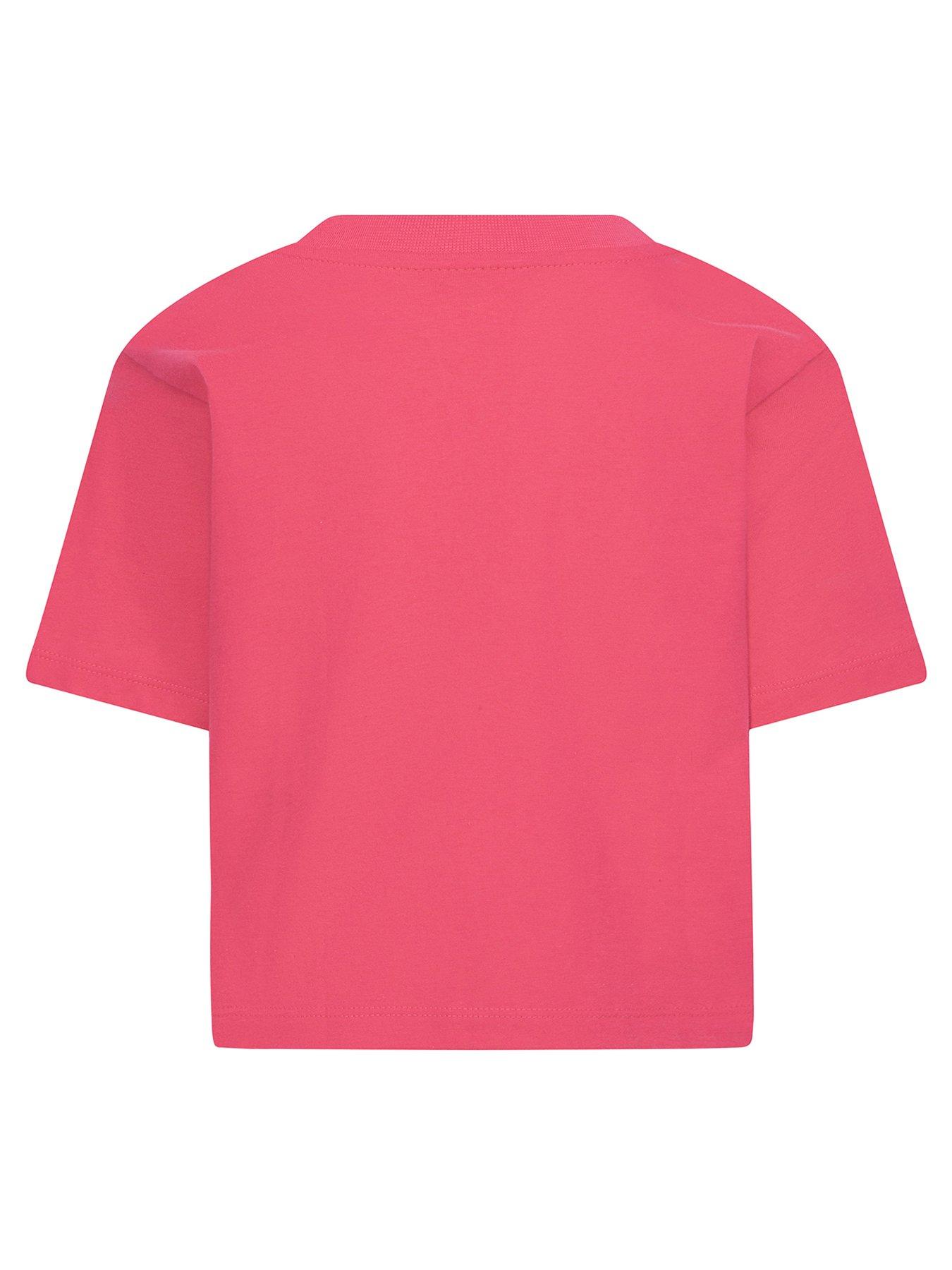 Younger Girls Graphic Star Boxy T shirt Bright Pink