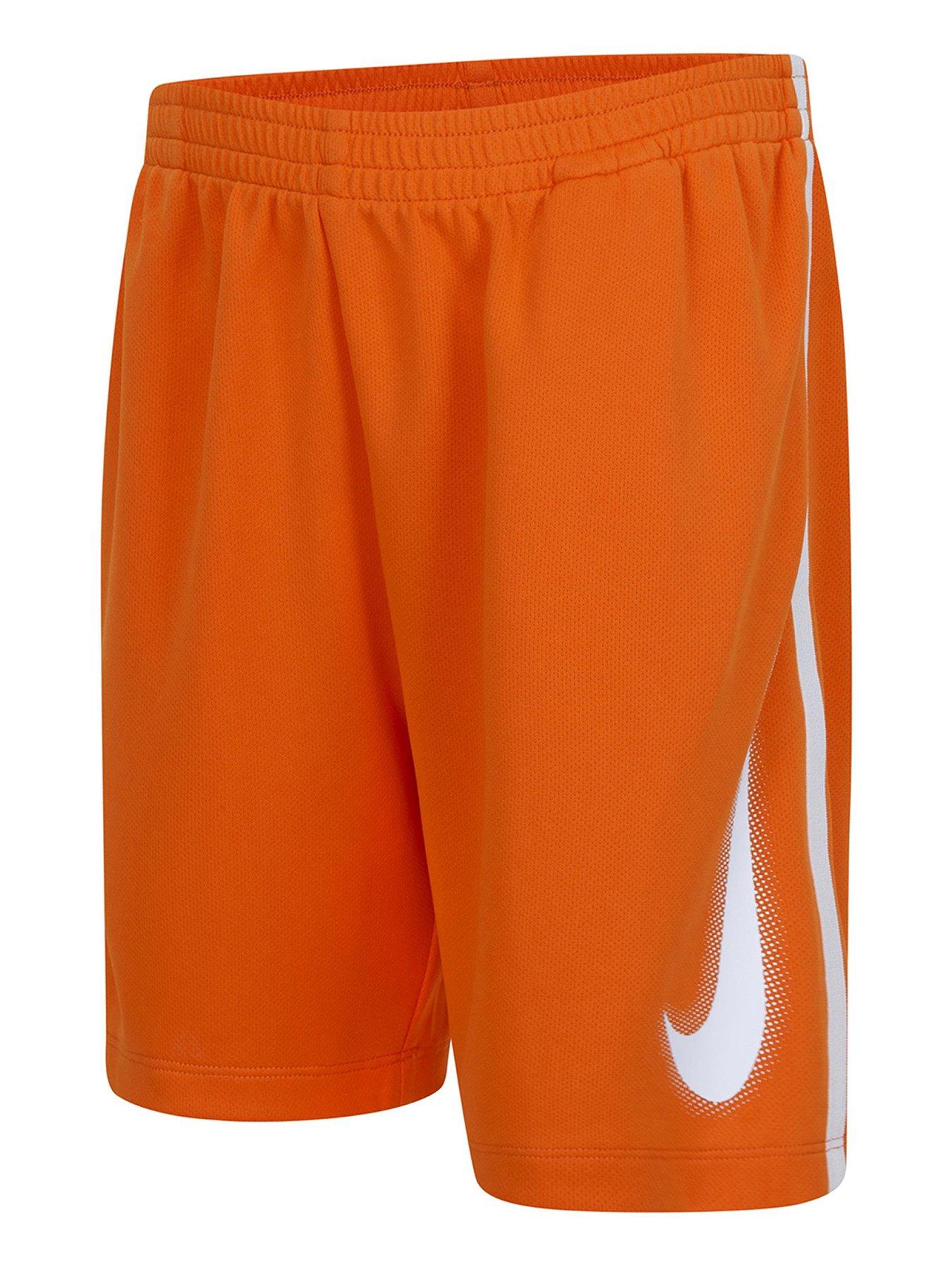 Orange nike fleece shorts online