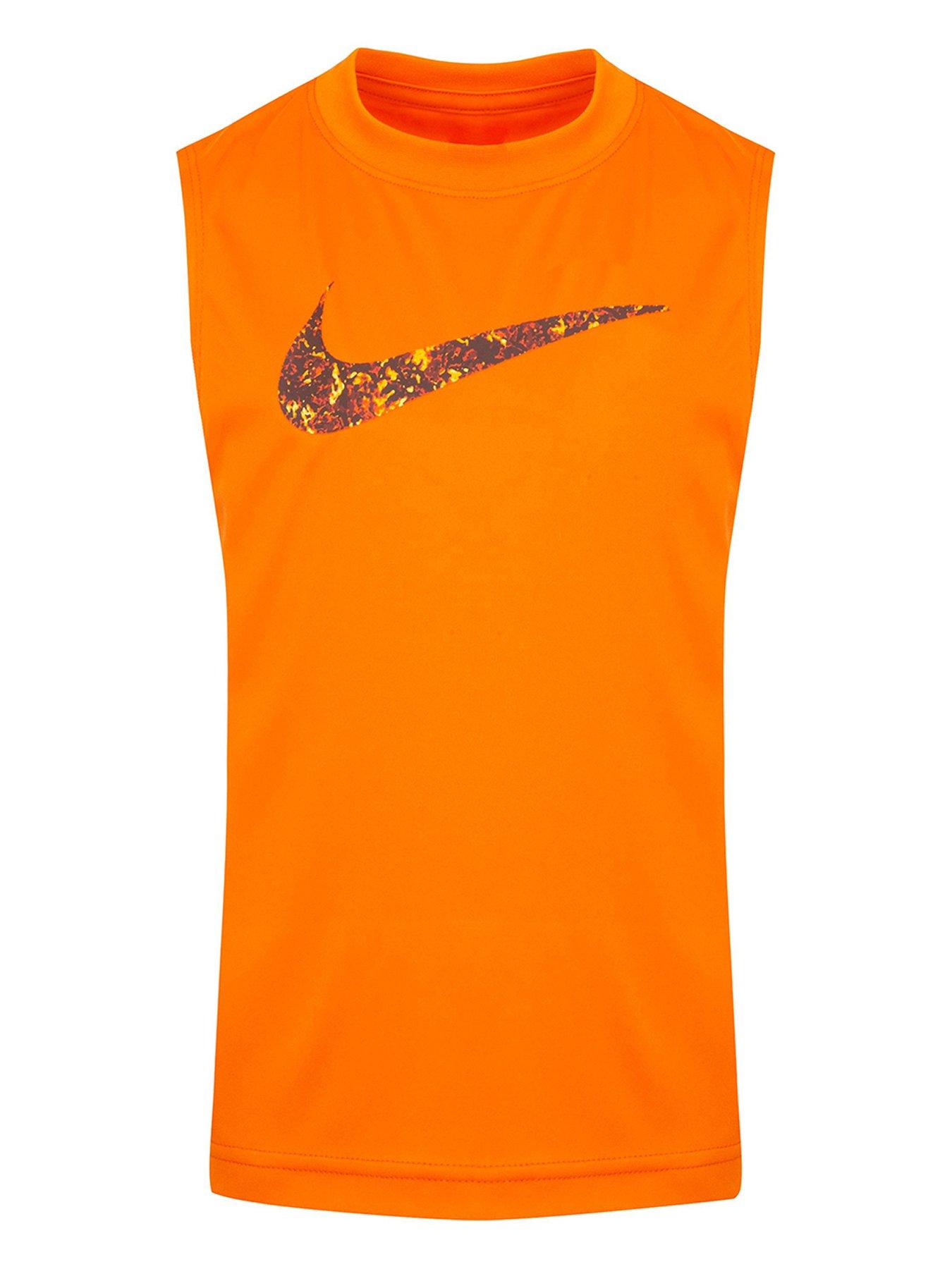 Younger Boys All Day Play Swoosh Tank Orange