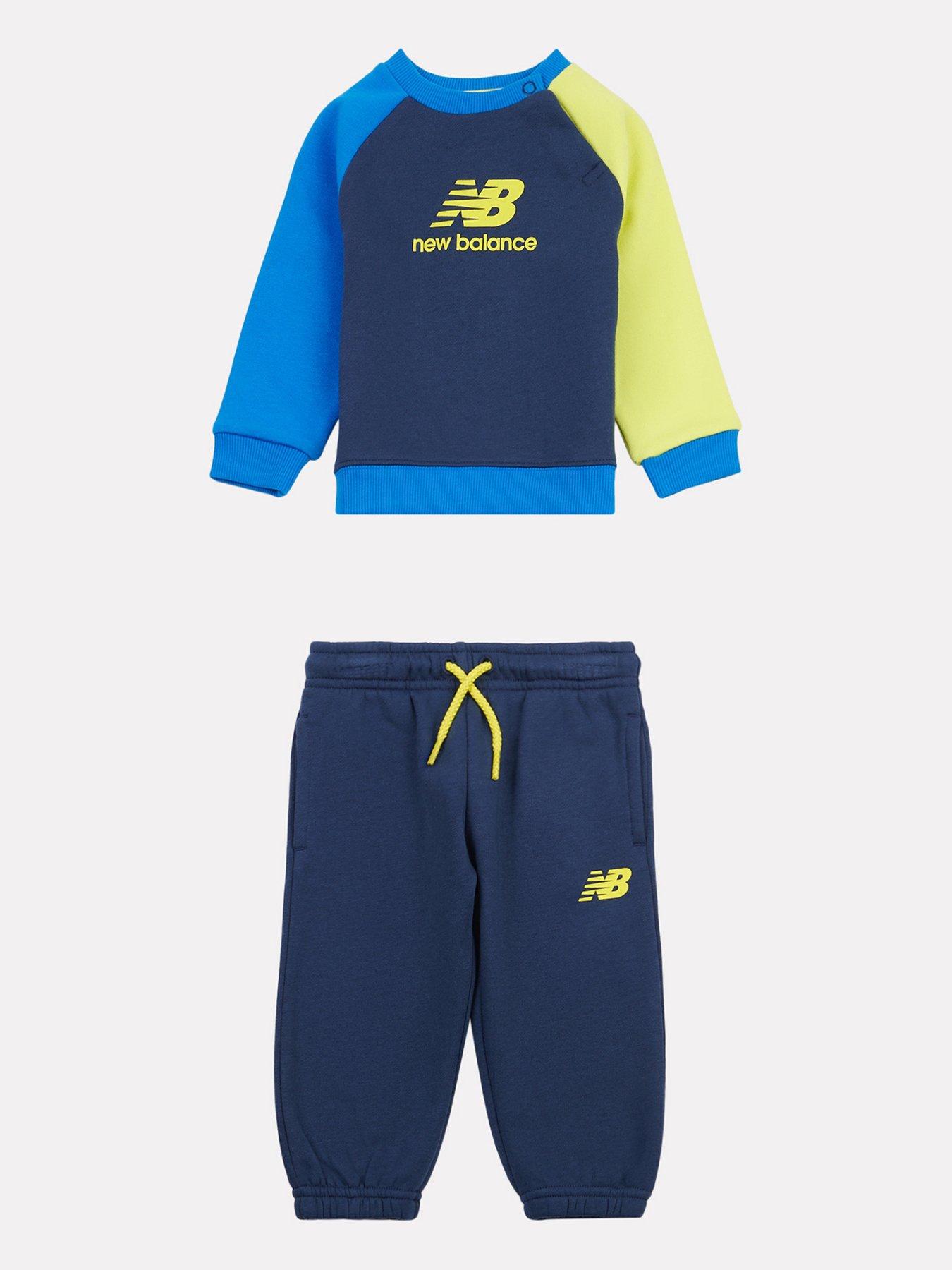 Image 1 of 4 of New Balance Infants Raglan Crew And Jog Set - Navy