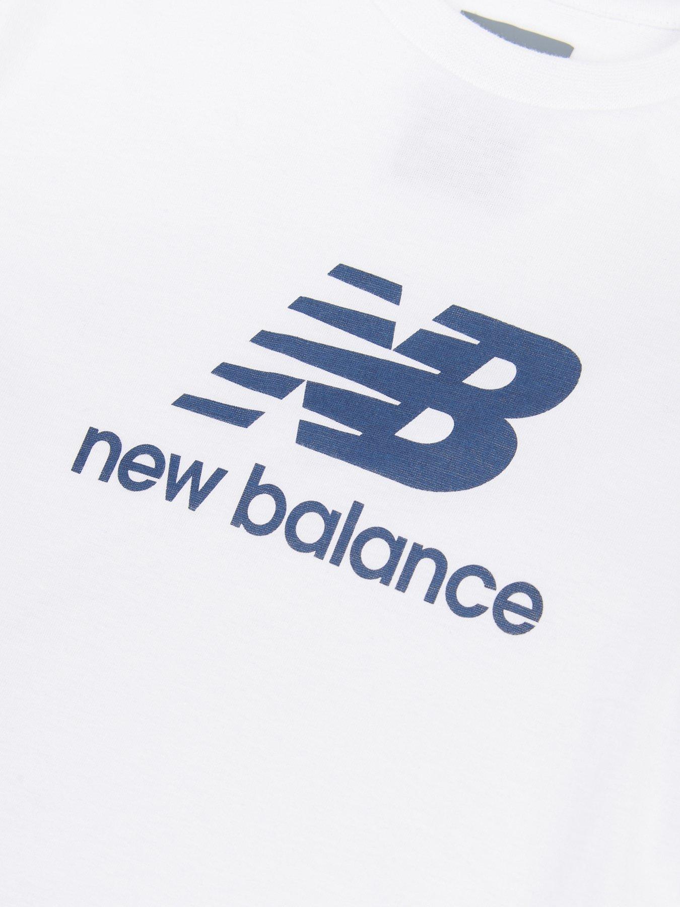 Image 4 of 4 of New Balance Kids Stacked Logo Tee & Lb Short Set - White