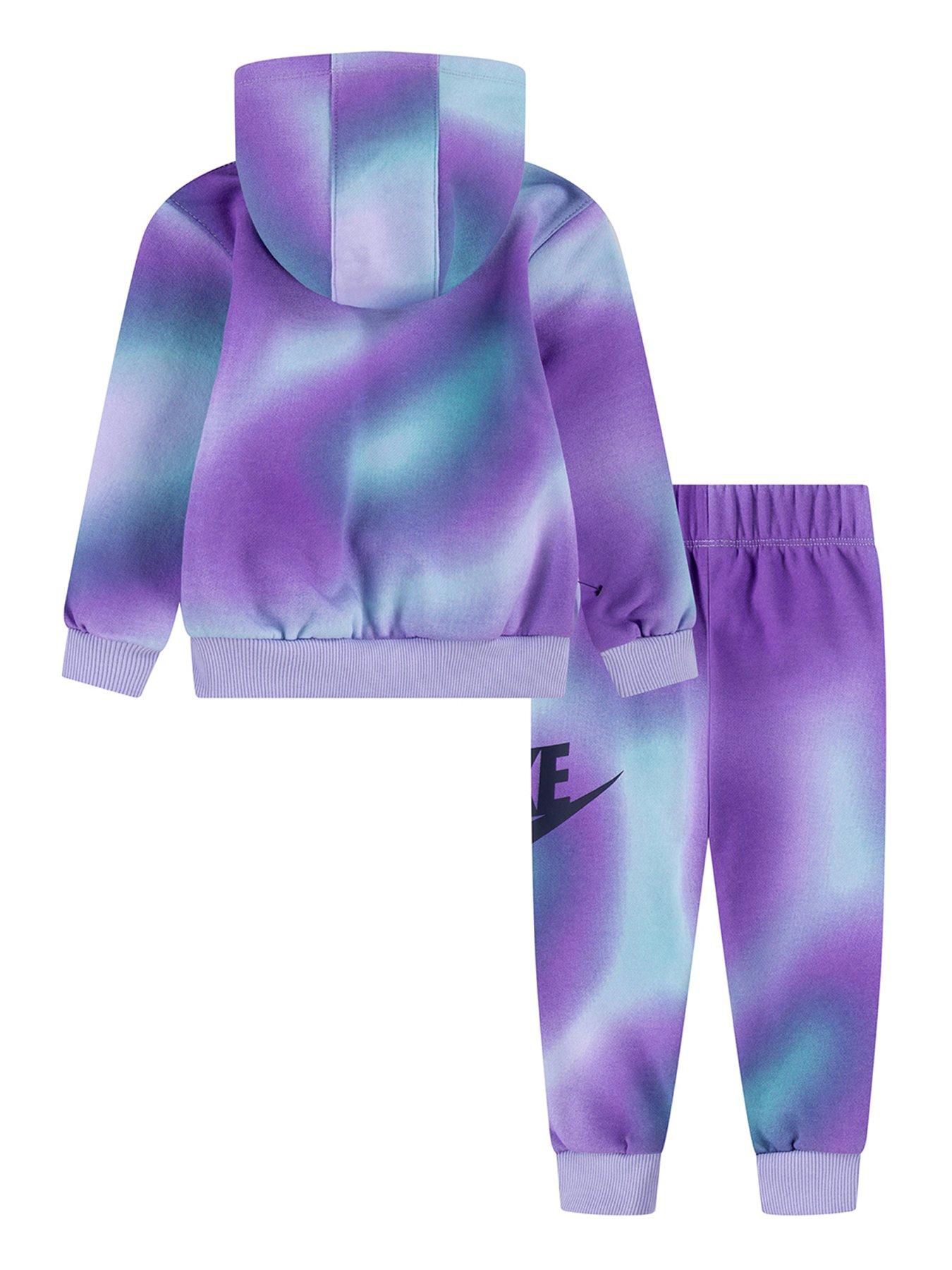 Nike Younger Girls Solarized Hoodie and Pants Set Black pink Very