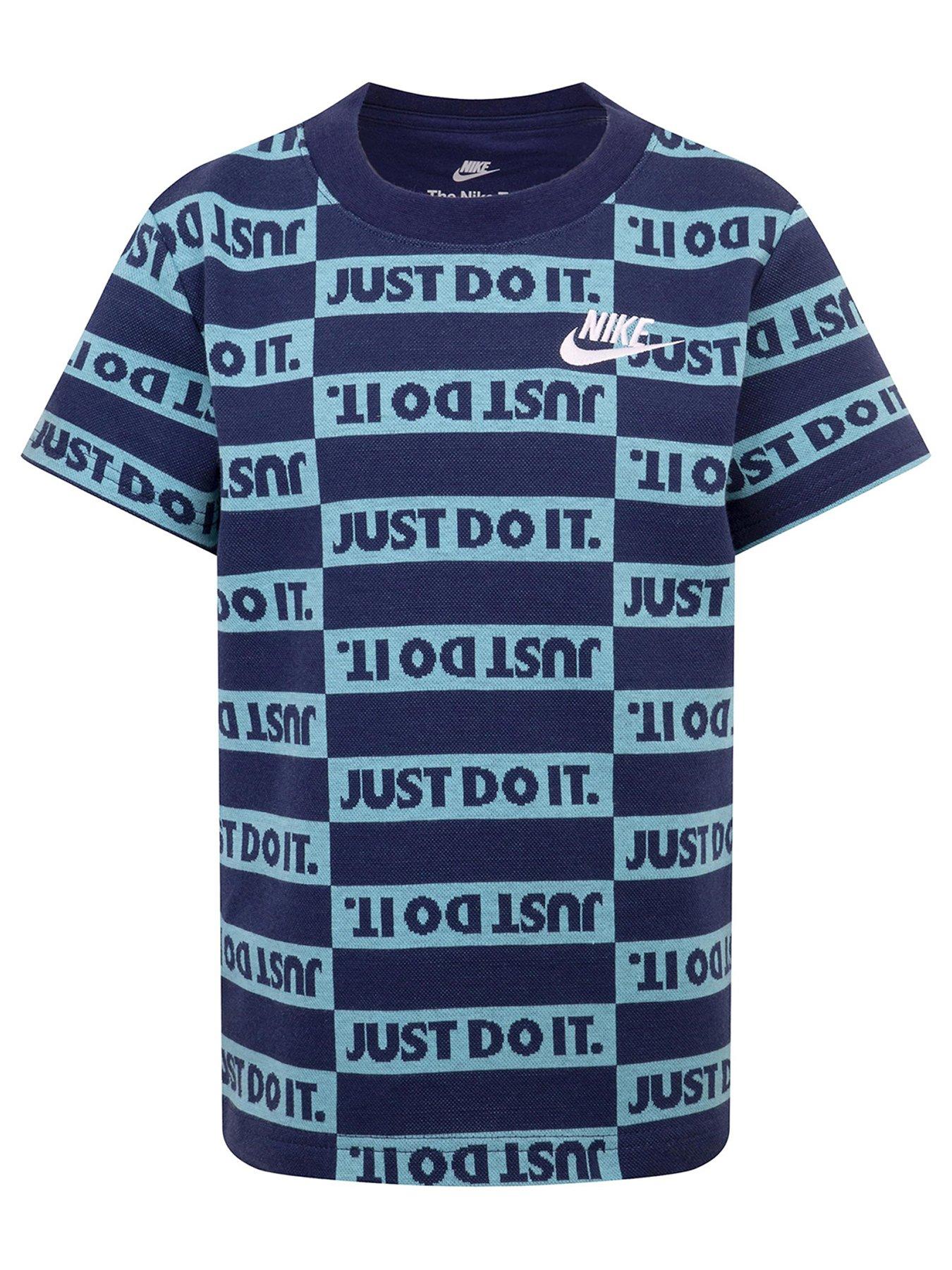 Younger Boys Textured Club Short Sleeve T shirt Navy