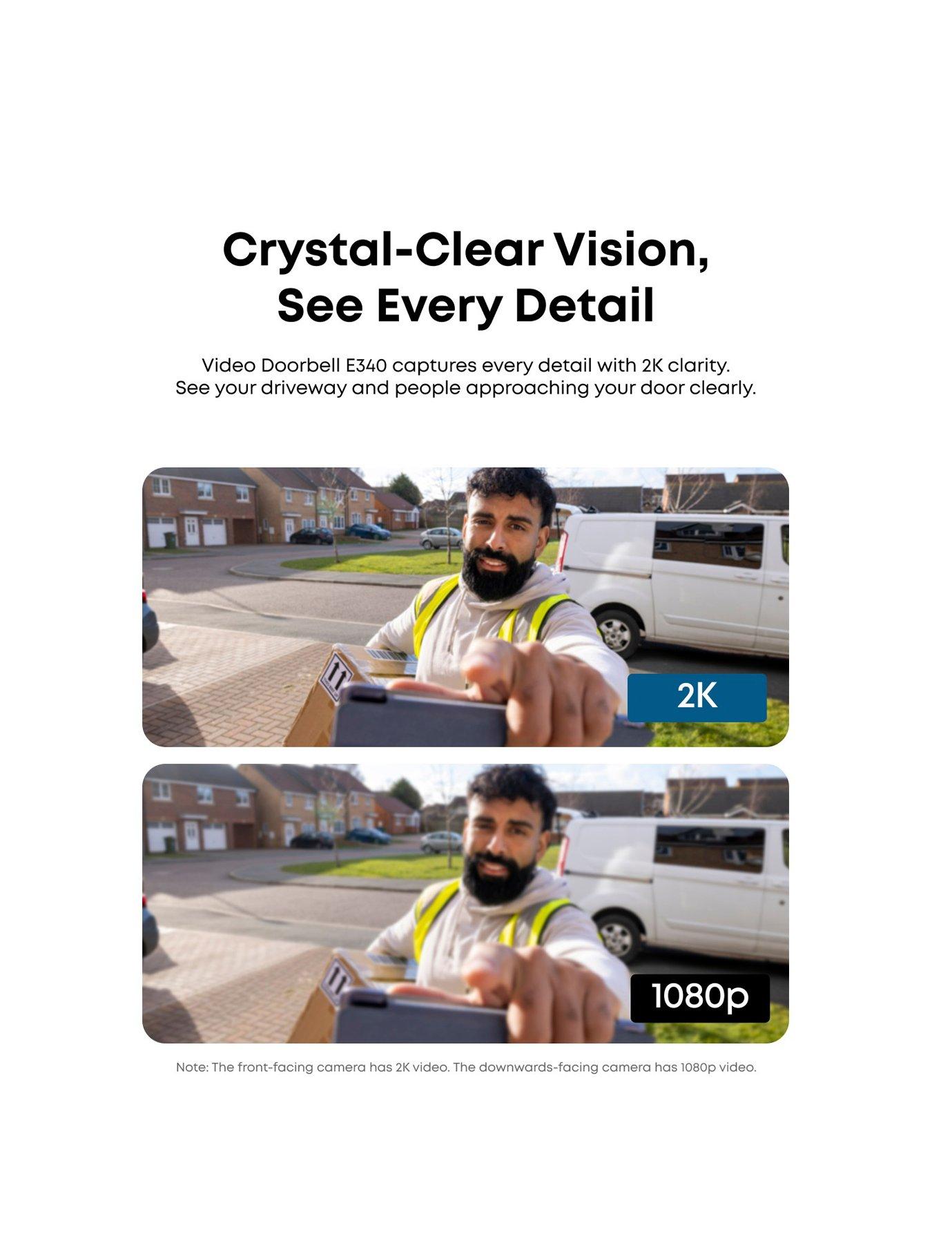 Image 5 of 8 of Eufy Video Doorbell E340 With Chime, 2K, Dual Lens, No Monthly Fee, Colour Night Vision, Two-Way Audio