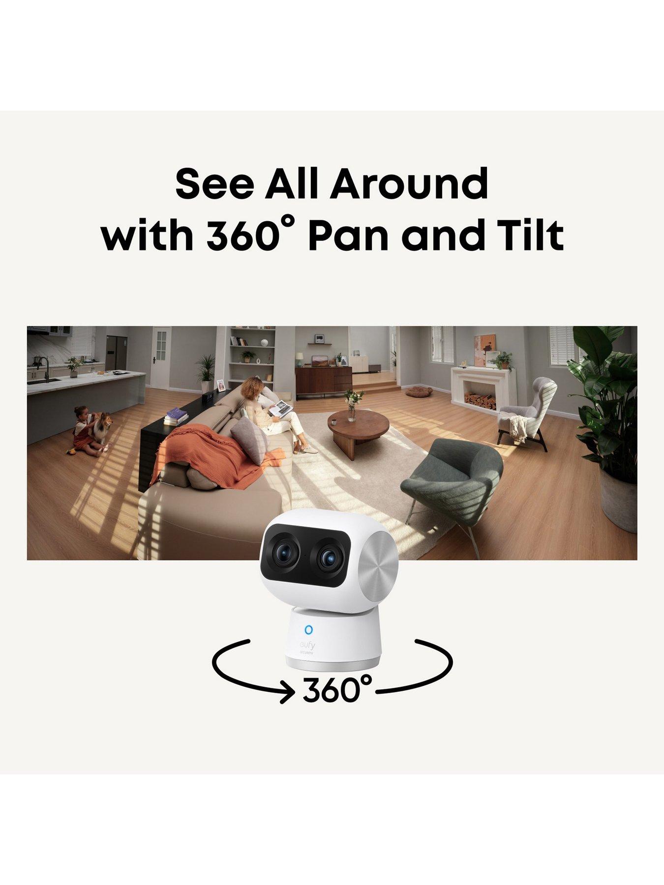 Image 4 of 8 of Eufy Indoor Cam S350, Dual Lens, 4K Pan &amp; Tilt Camera, No Monthly Fee, Human &amp; Pet Detection