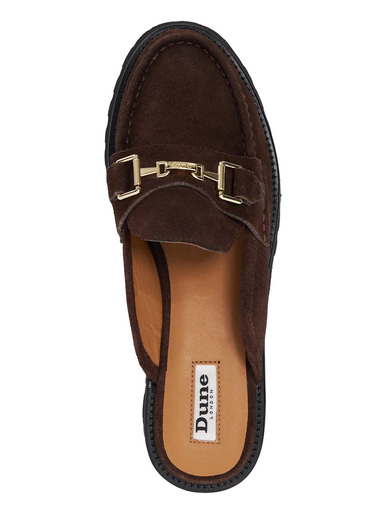 Dune London Gridlock Leather Backless Loafer Brown Very
