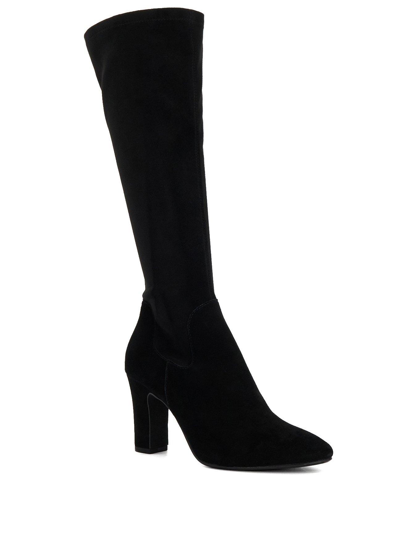 Wide fit high heel boots sales