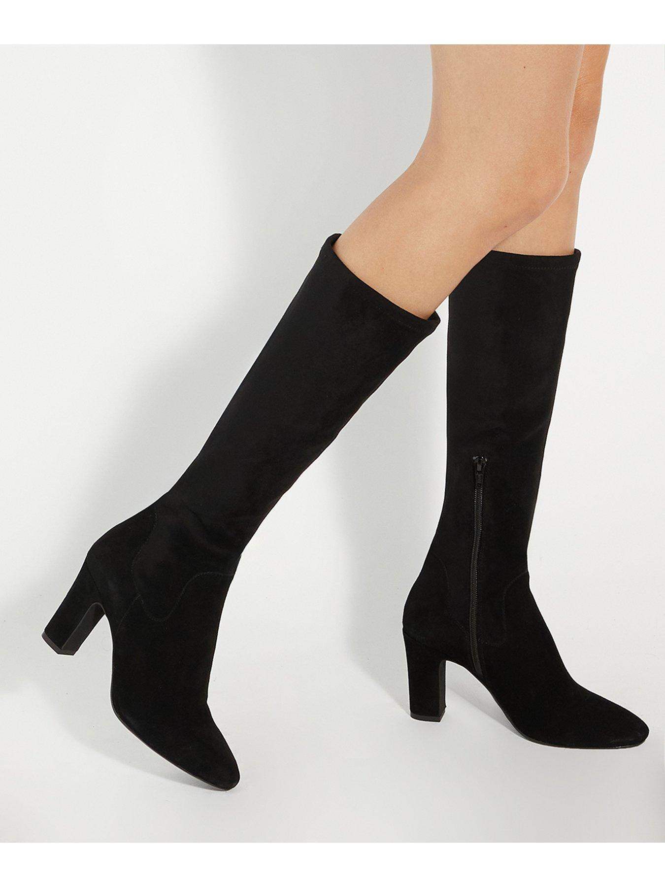 Wide fit high heel boots sales