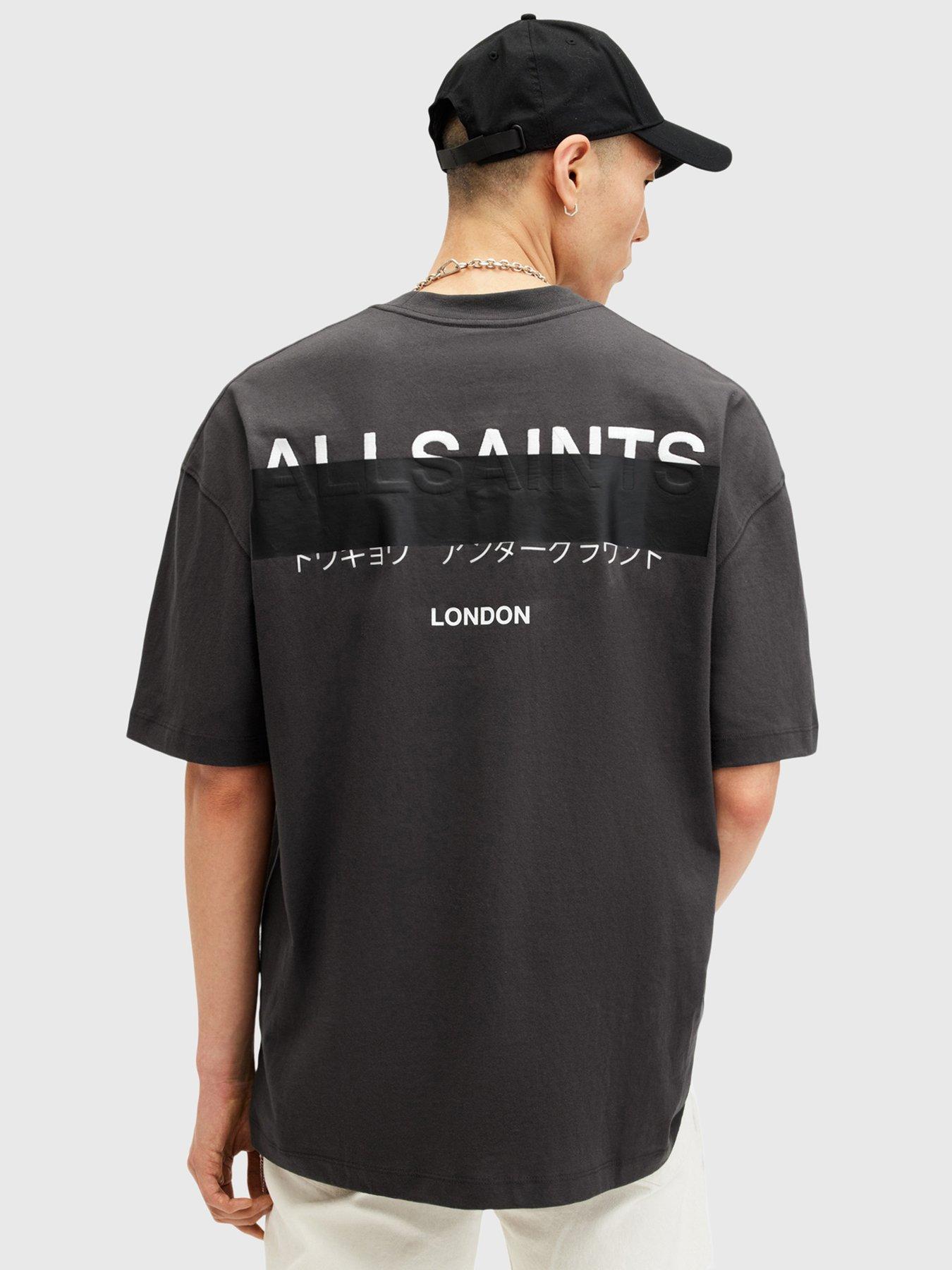 Image 1 of 5 of AllSaints Redact Crew T-Shirt - Black