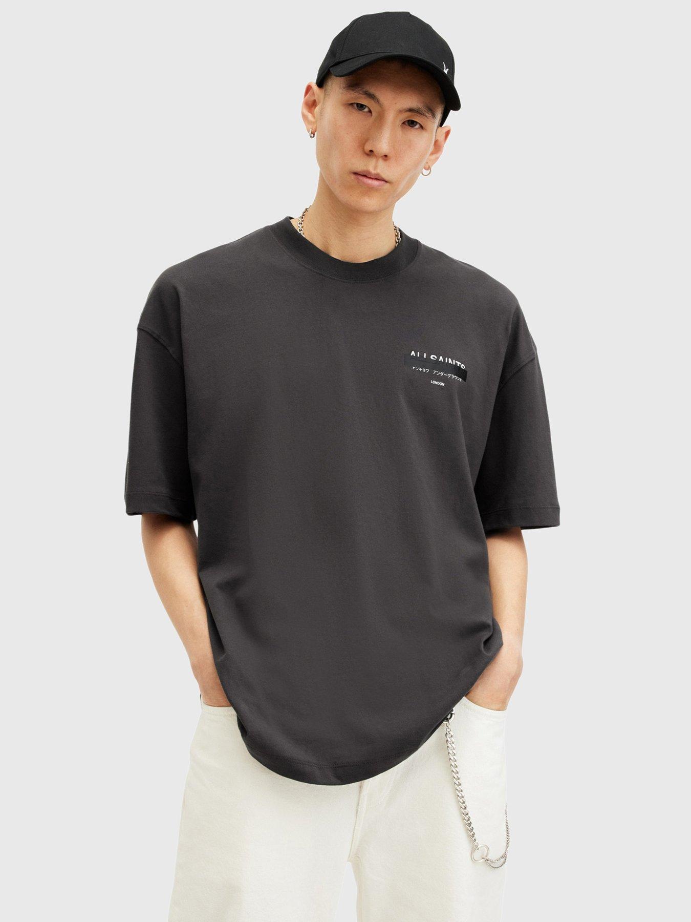 Image 2 of 5 of AllSaints Redact Crew T-Shirt - Black