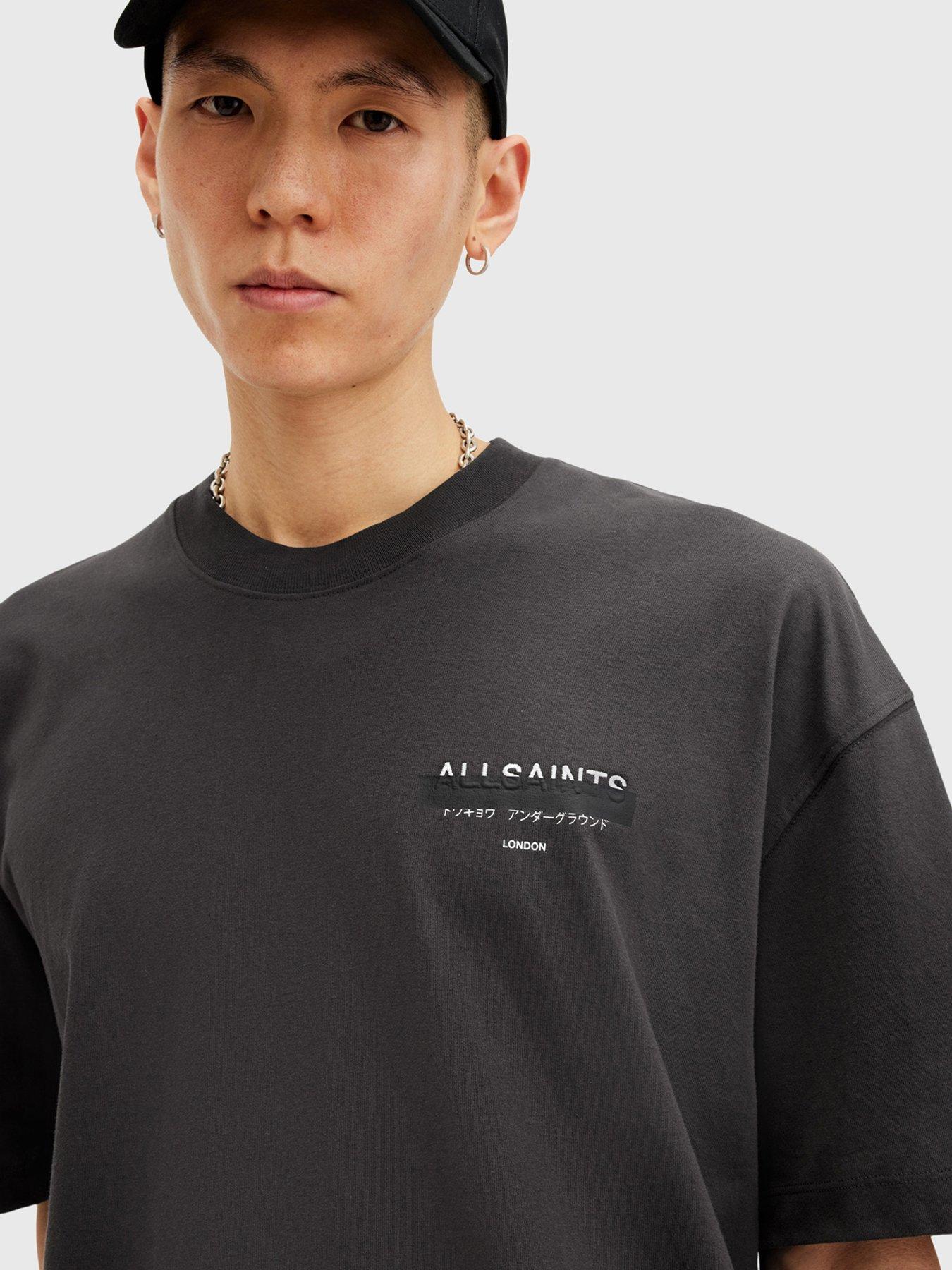 Image 4 of 5 of AllSaints Redact Crew T-Shirt - Black