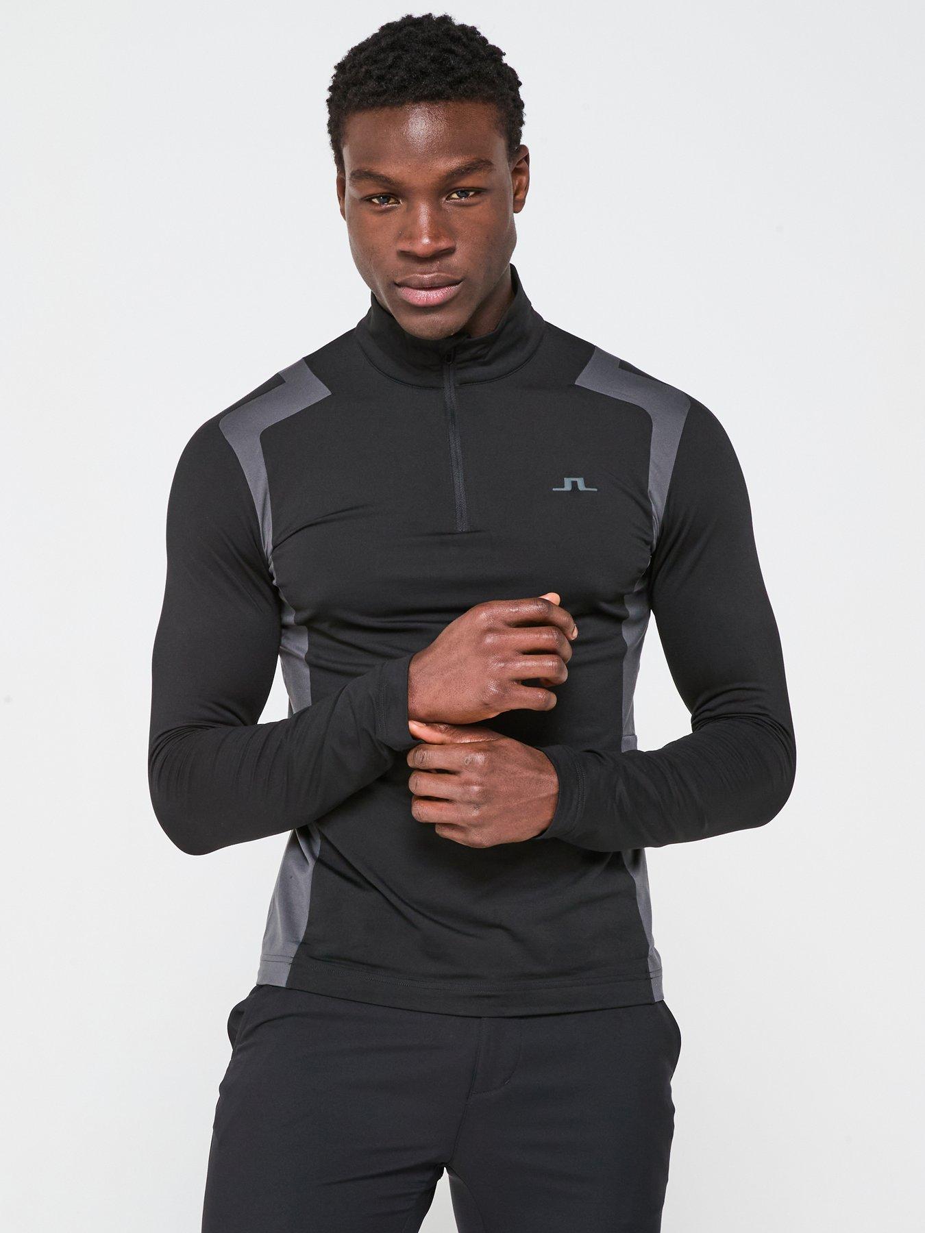 undefined Men's Golf Lukas Quarter Zip Mid Layer Top - Black