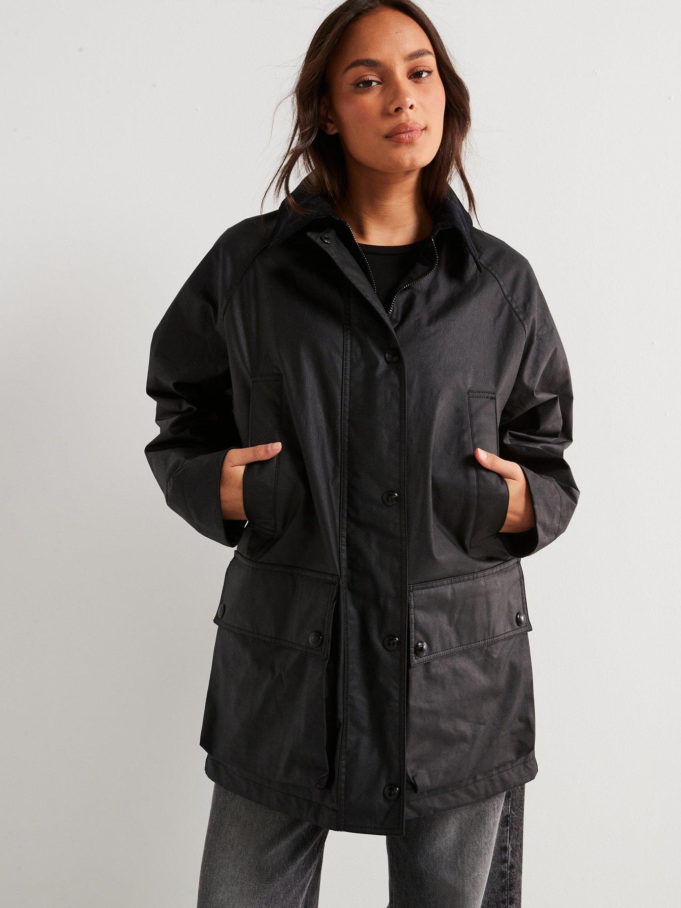 Womens black designer coats discount
