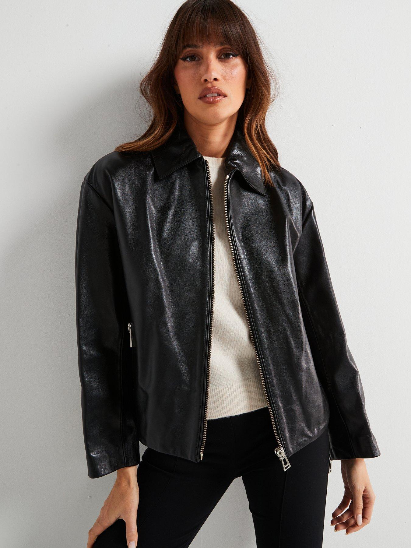 Womens black designer coats online
