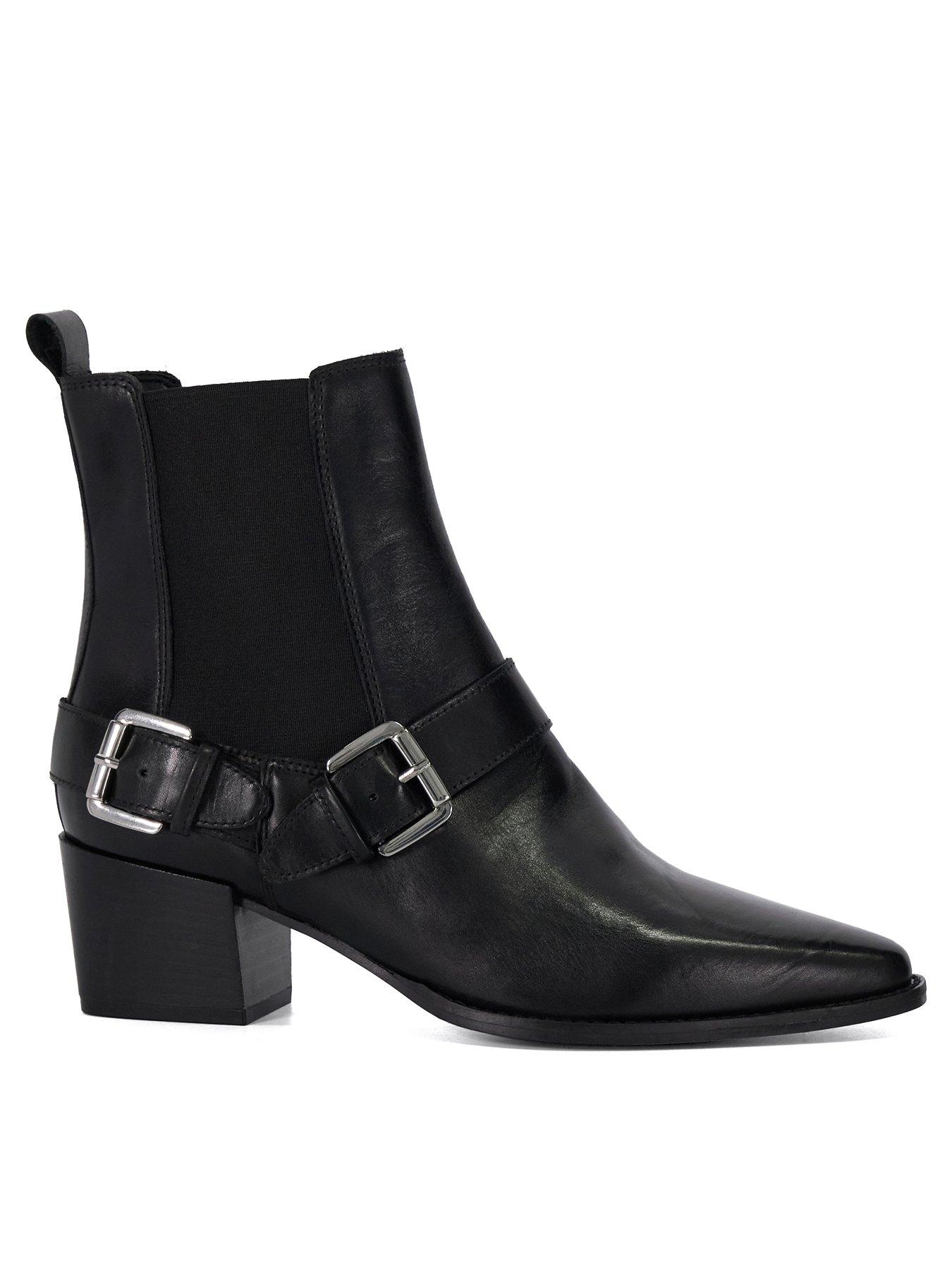 Panino Buckle Detail Western Boot Black