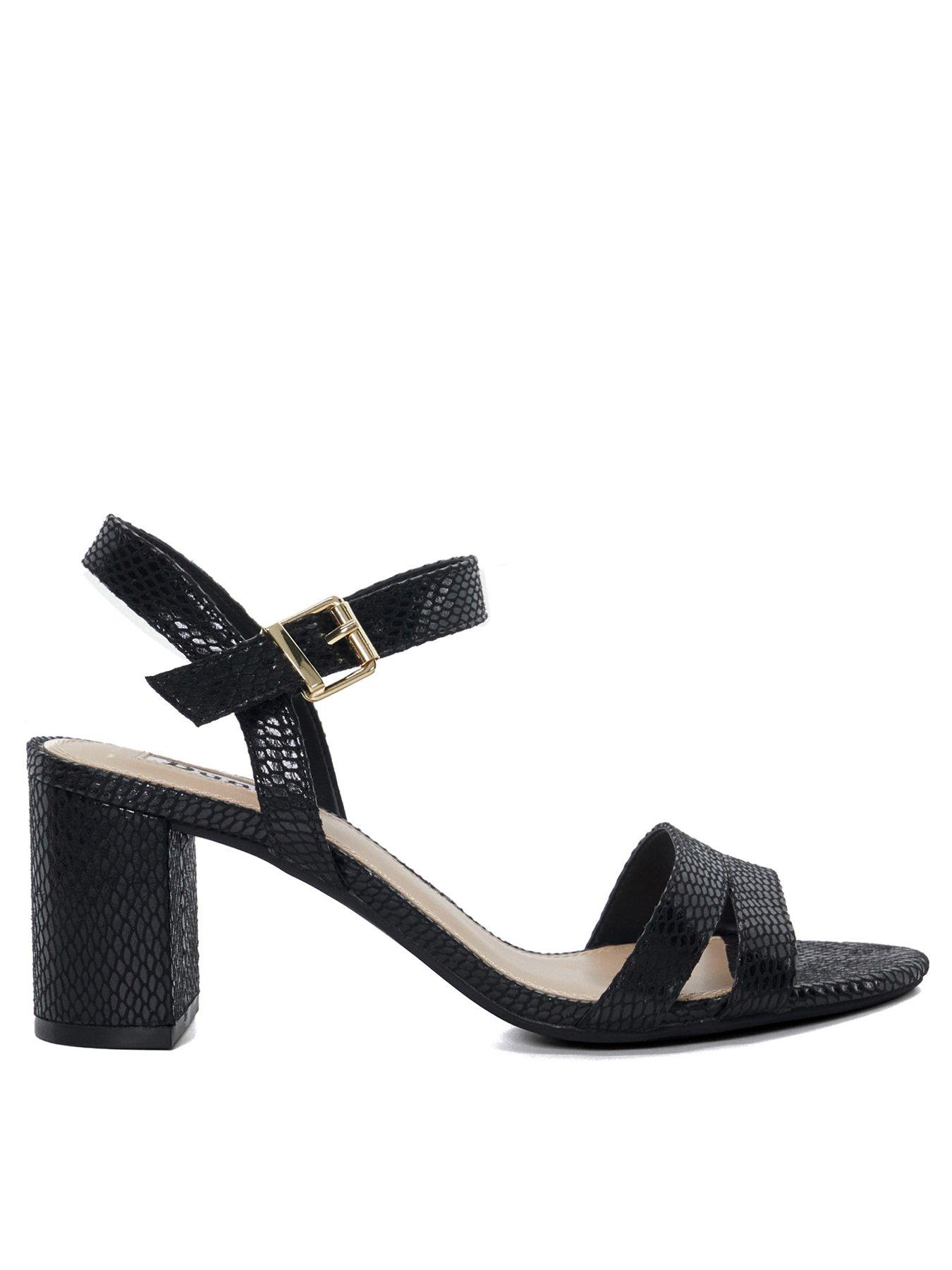 Dune London Wide Fit Merisa Block Heeled Sandal Black Very