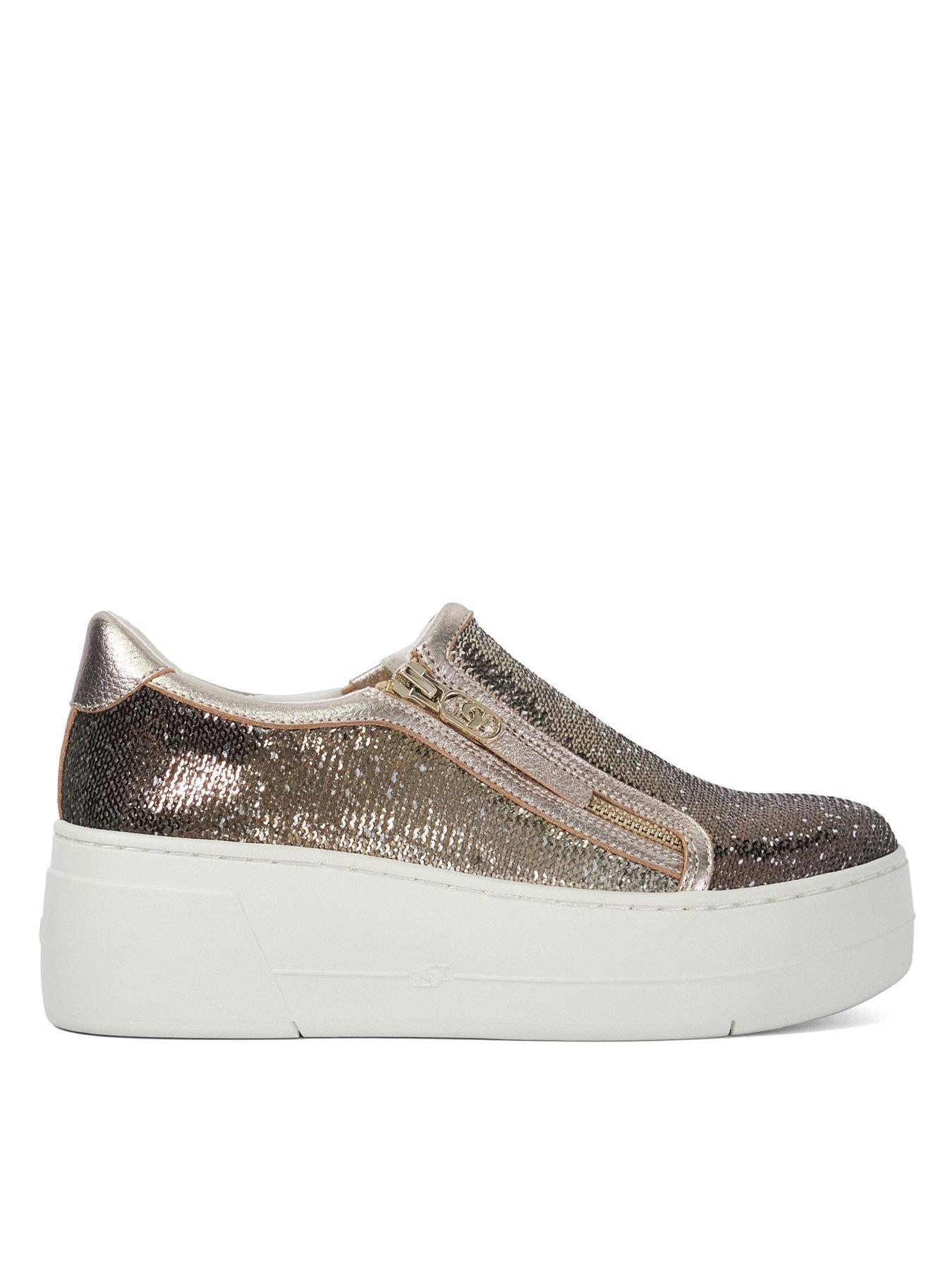 undefined Episodic Zip Detail Flatform Trainers - Gold