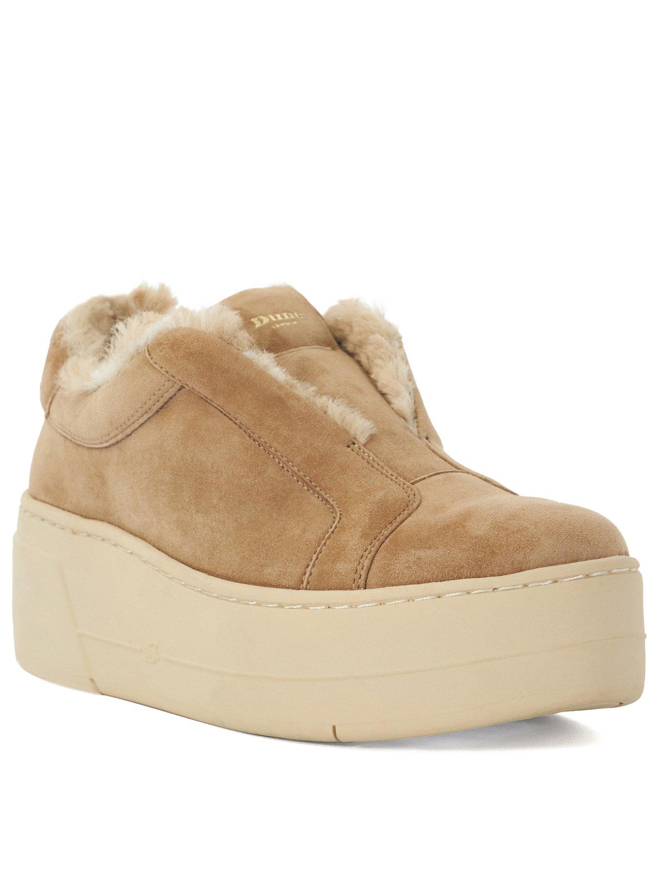 Dune London Esthie Slip On Shearling Lined Trainers Light Brown Very