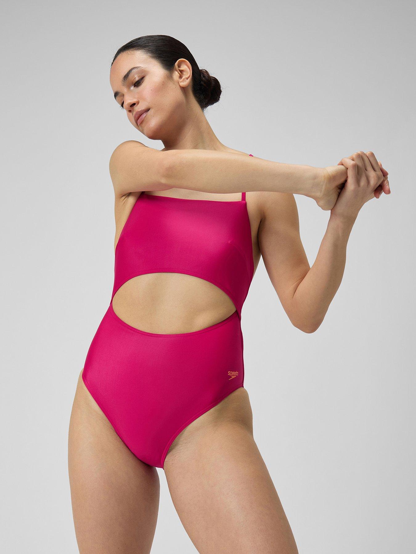 Speedo Womens Cut Out Swimsuit - Pink