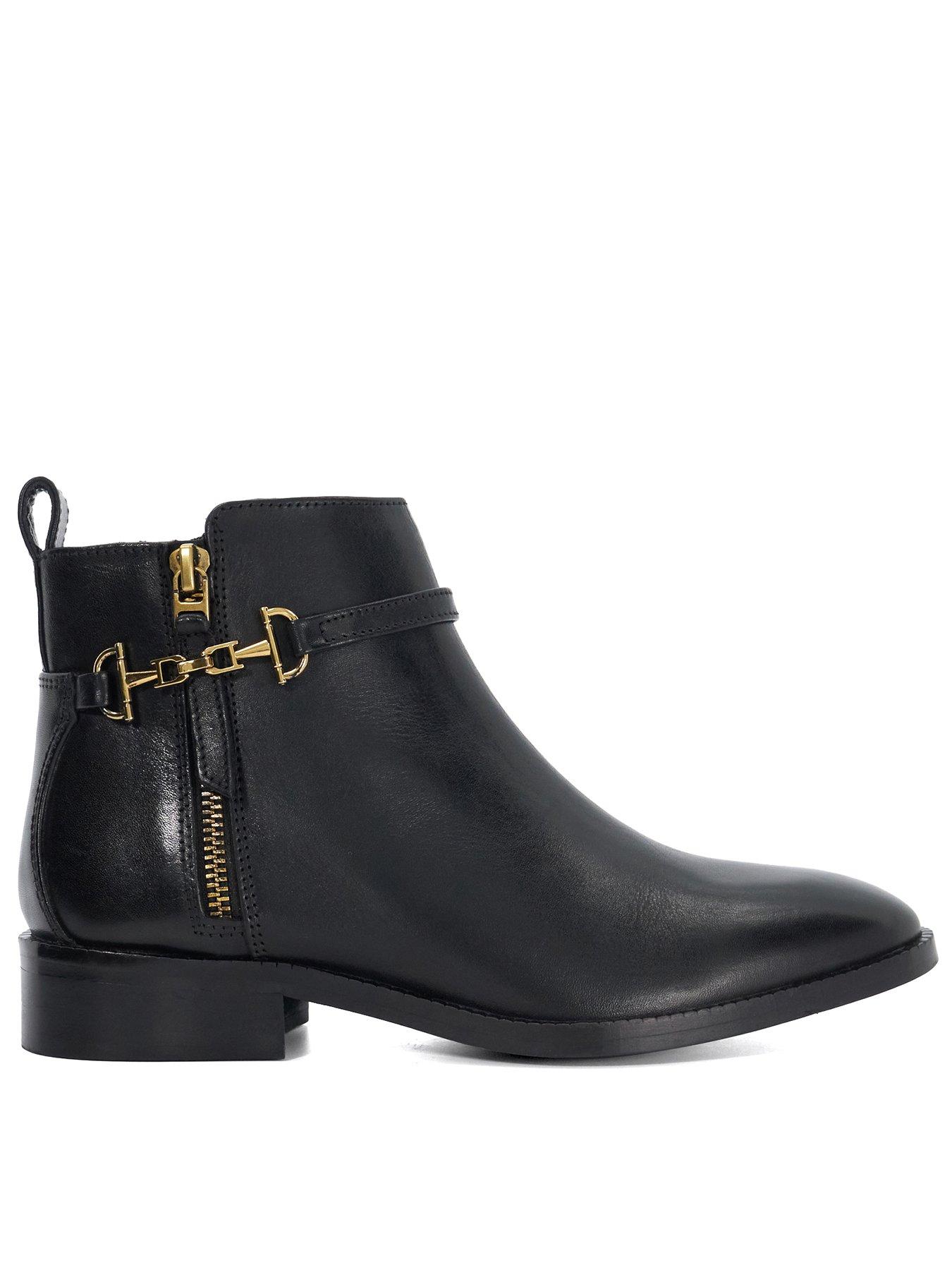 Dune London Wide Fit Parklyn Buckle Trim Ankle Boot  Black - Very Boot New In 30th October 2024