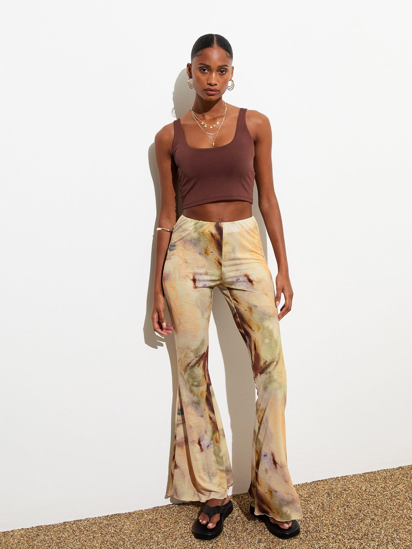 Apricot Layer Tropical Fisherman Trousers very