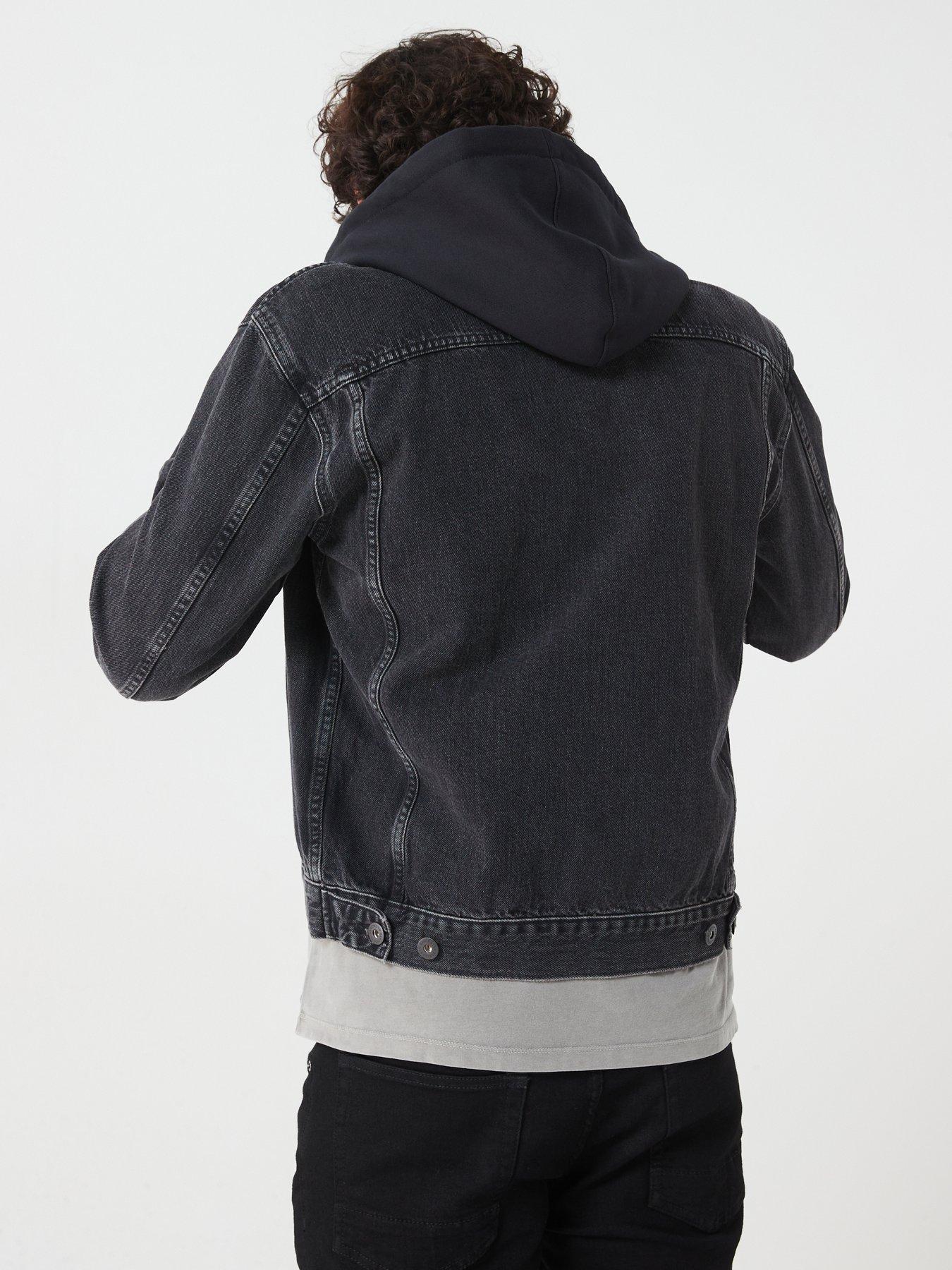 Spirit Hooded Denim Jacket Black