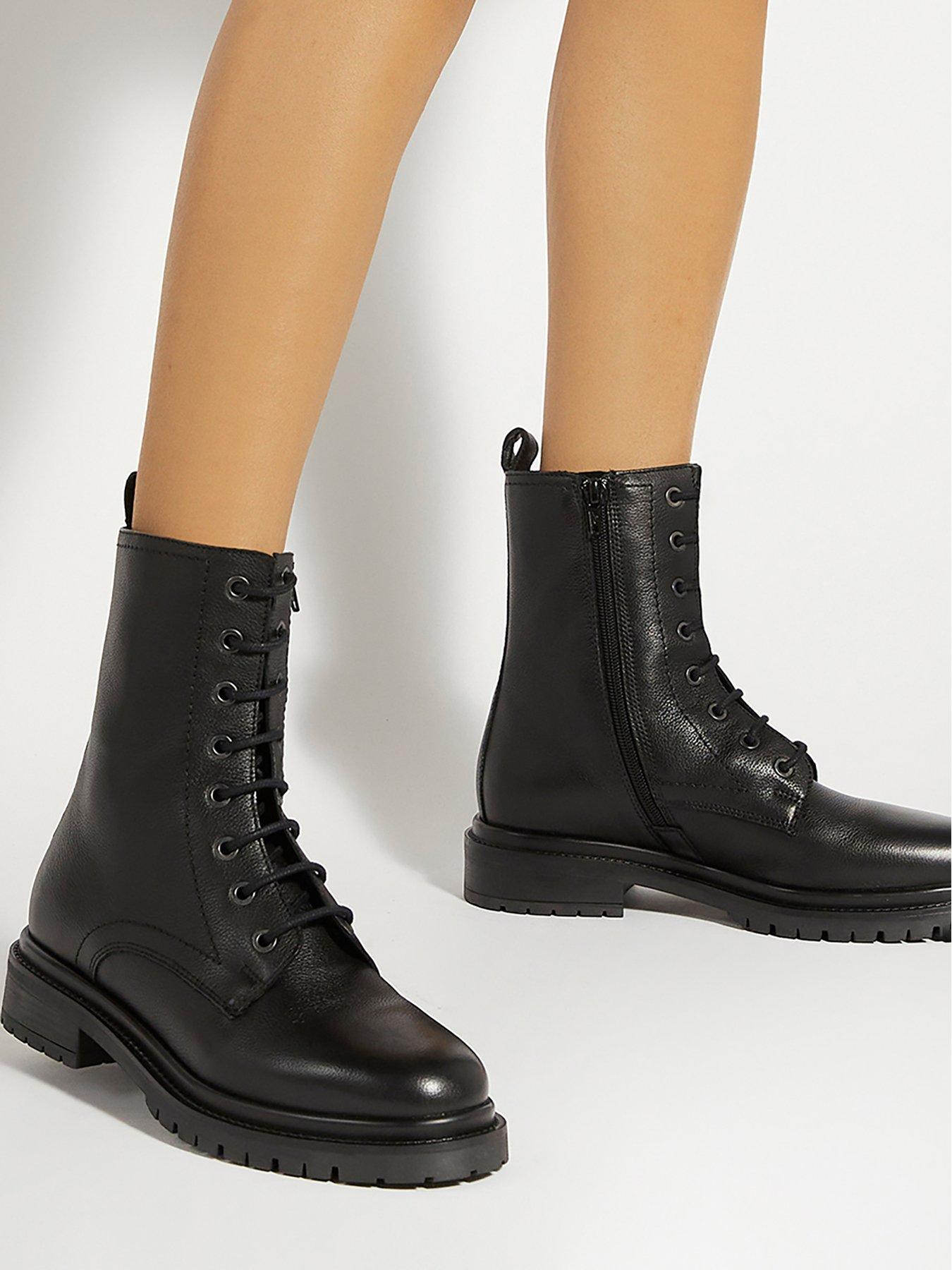 Dune London Prestonne Leather Lace Up Boot Black Very