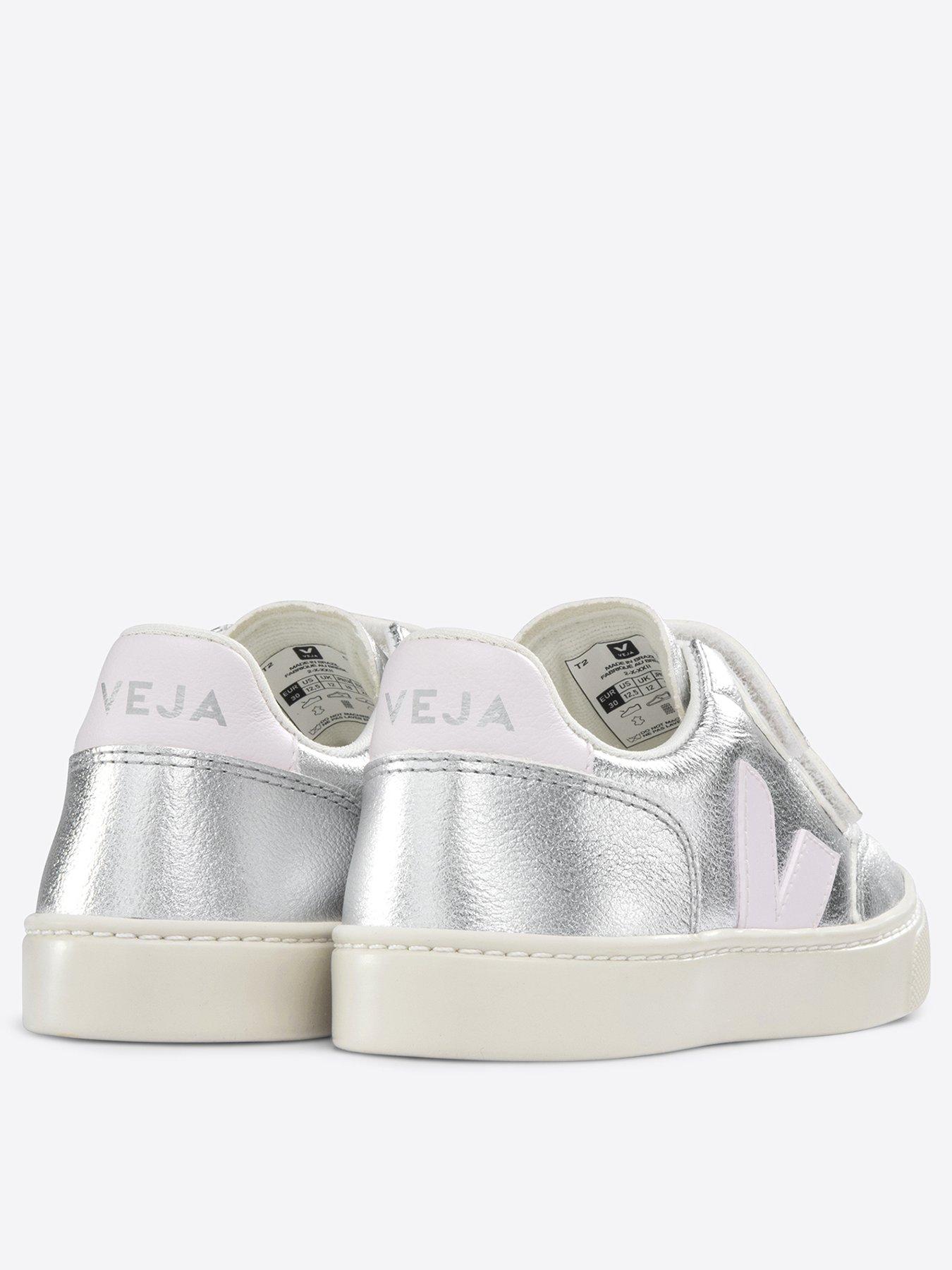Image 3 of 4 of Veja Girls Small V-12 Trainers - Silver