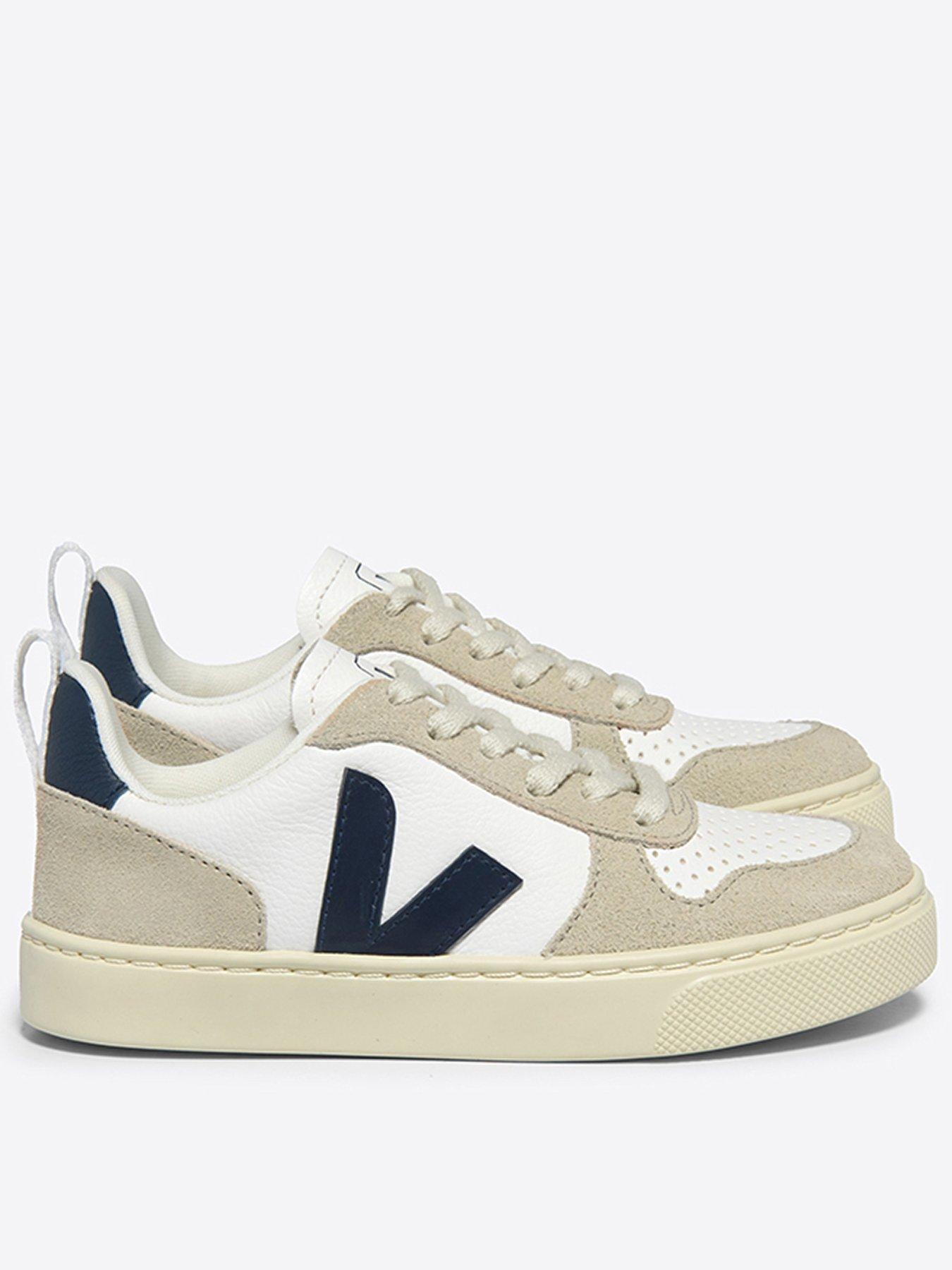 undefined Junior Small V-10 Laces Trainers - White/Navy