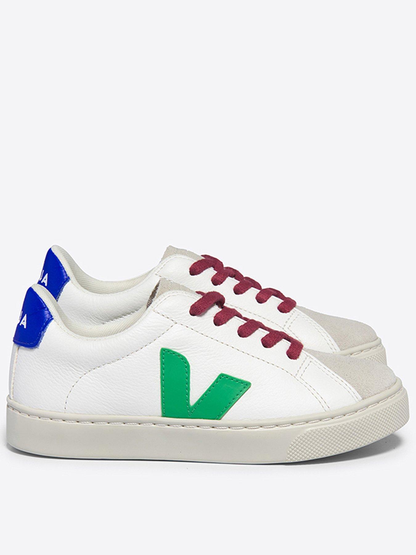 undefined Boys Junior Small Esplar Laces Trainers - White/Green