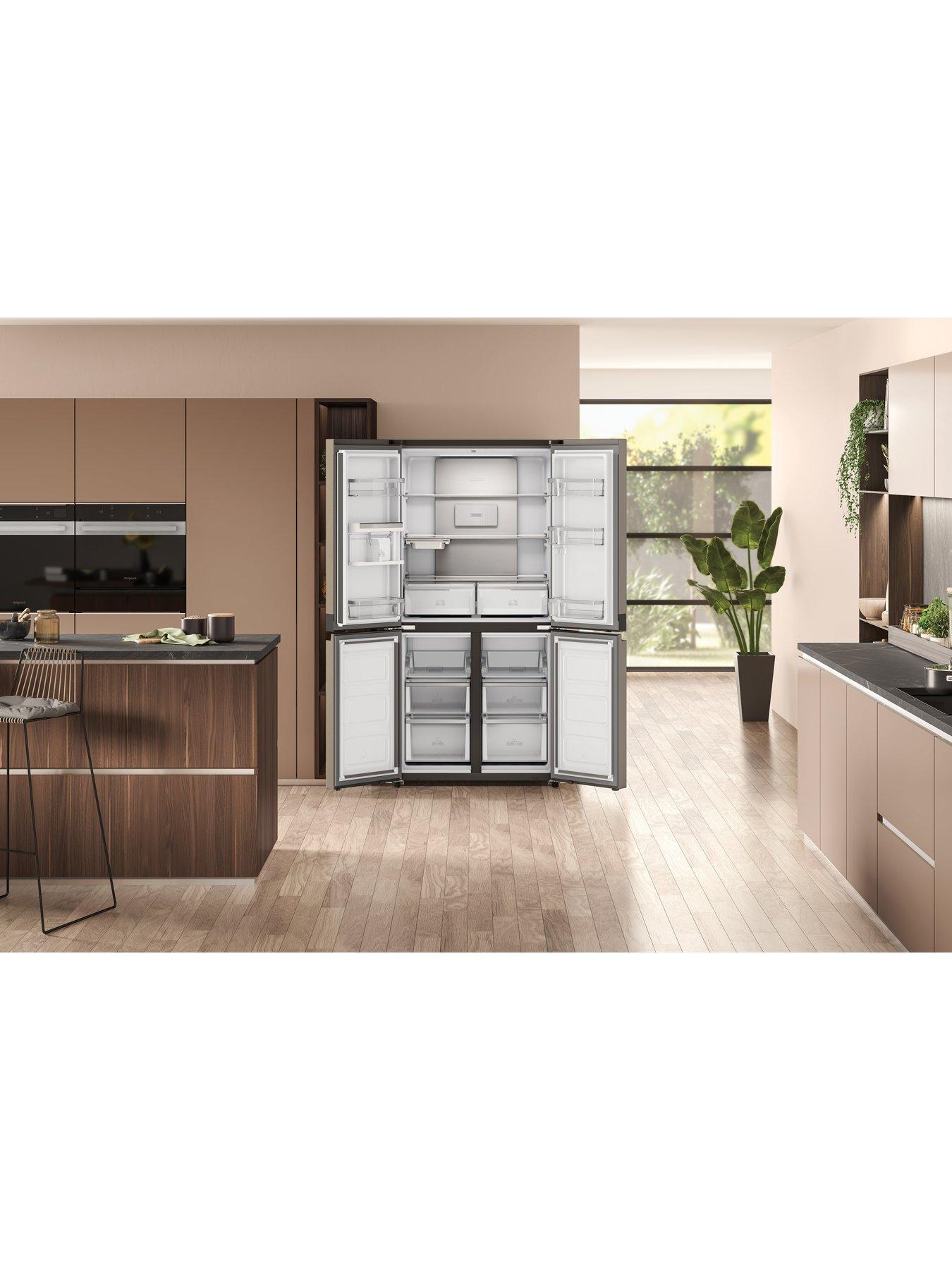 Image 4 of 6 of Hotpoint HQ9 U2BL G Frost Free Fridge Freezer - Black/Inox