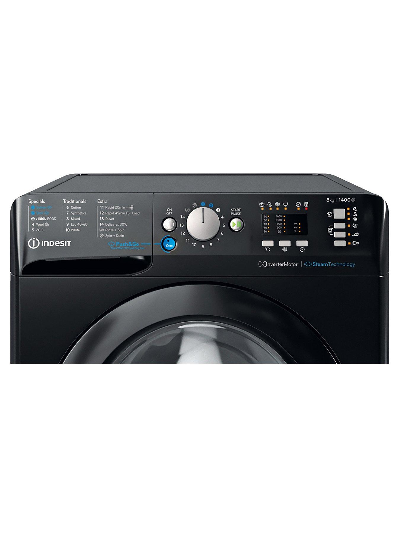 Image 2 of 7 of Indesit Innex Steam Push&amp;Go BWA81496XKVUK 8kg Load, 1400 Spin&nbsp;Washing Machine - Black