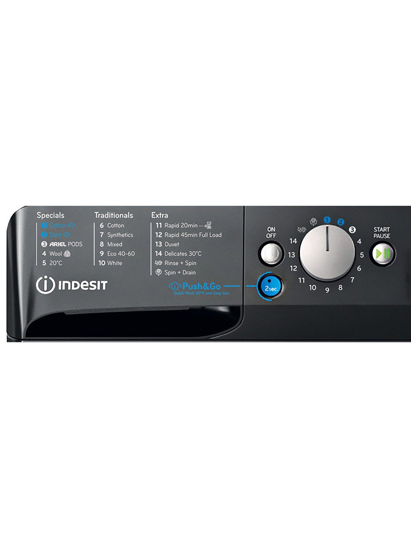 Image 5 of 7 of Indesit Innex Steam Push&amp;Go BWA81496XKVUK 8kg Load, 1400 Spin&nbsp;Washing Machine - Black