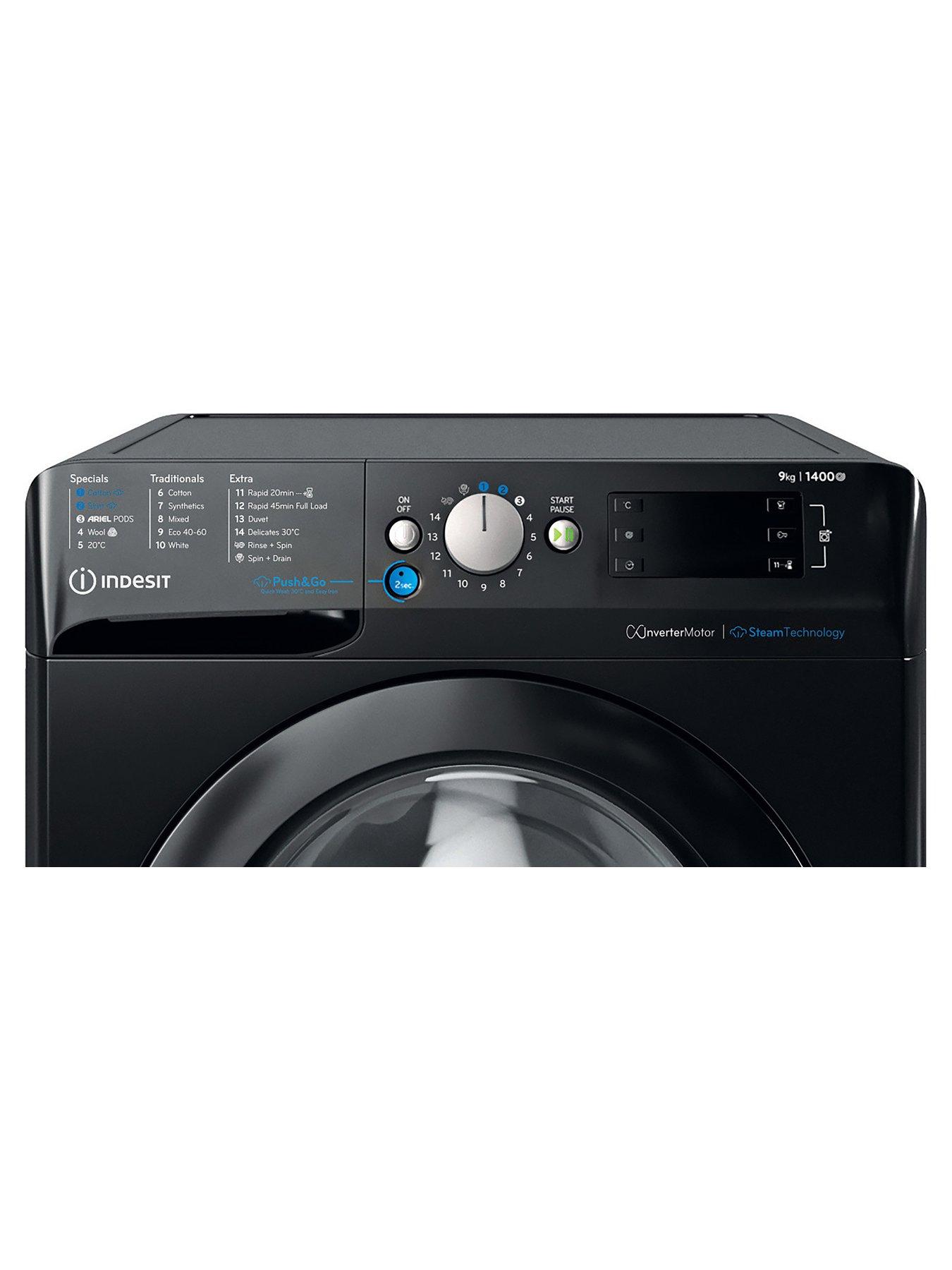 Machine à Laver Indesit Noir - 9kg - Hublot - Modèle BWE91285XFRN - Occasion