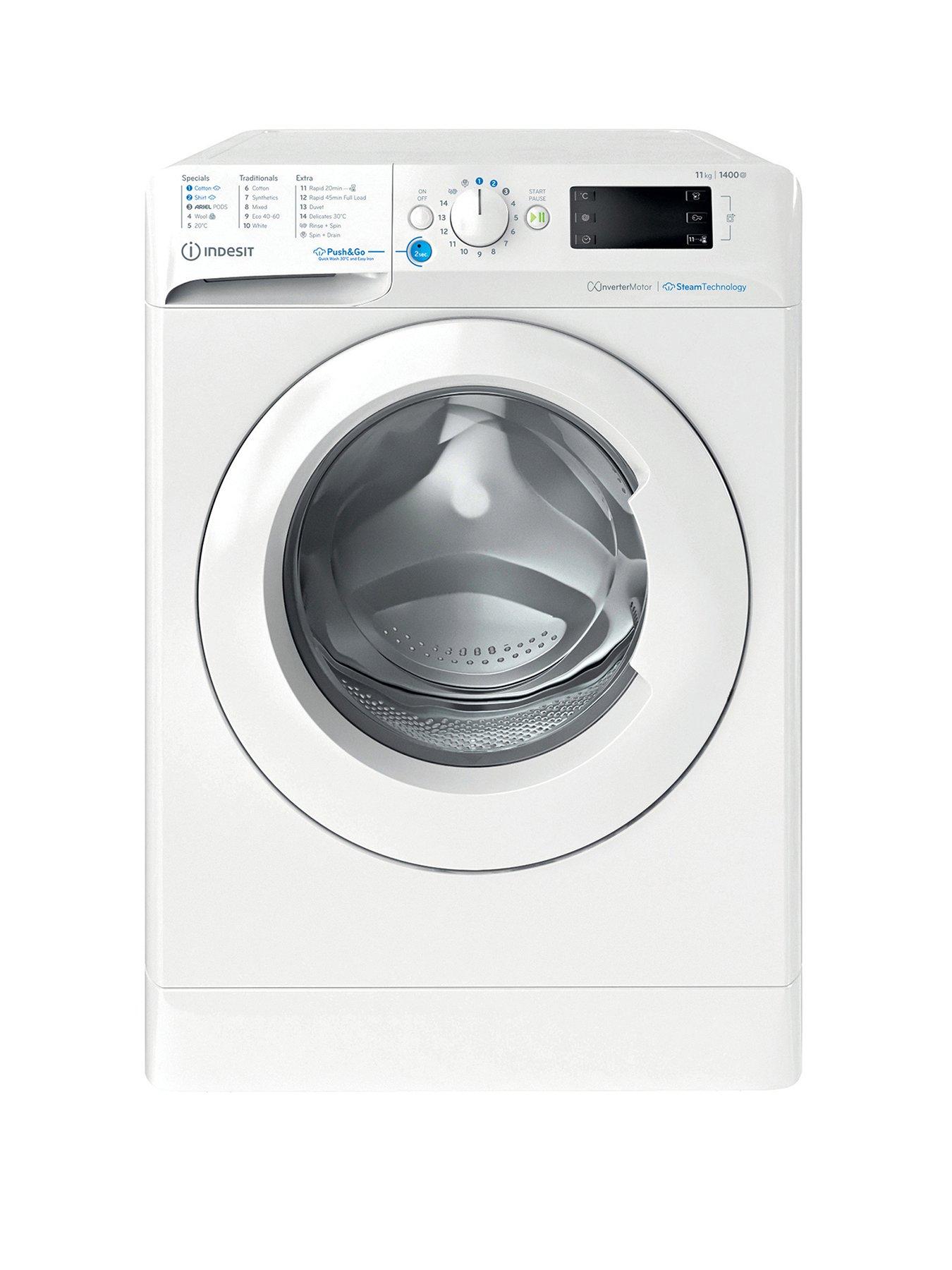 Image 1 of 7 of Indesit Innex Steam Push&amp;Go BWE111496XWVUK 11kg Washing Machine - White