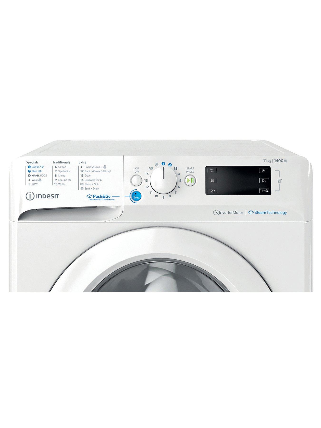 Image 2 of 7 of Indesit Innex Steam Push&amp;Go BWE111496XWVUK 11kg Washing Machine - White