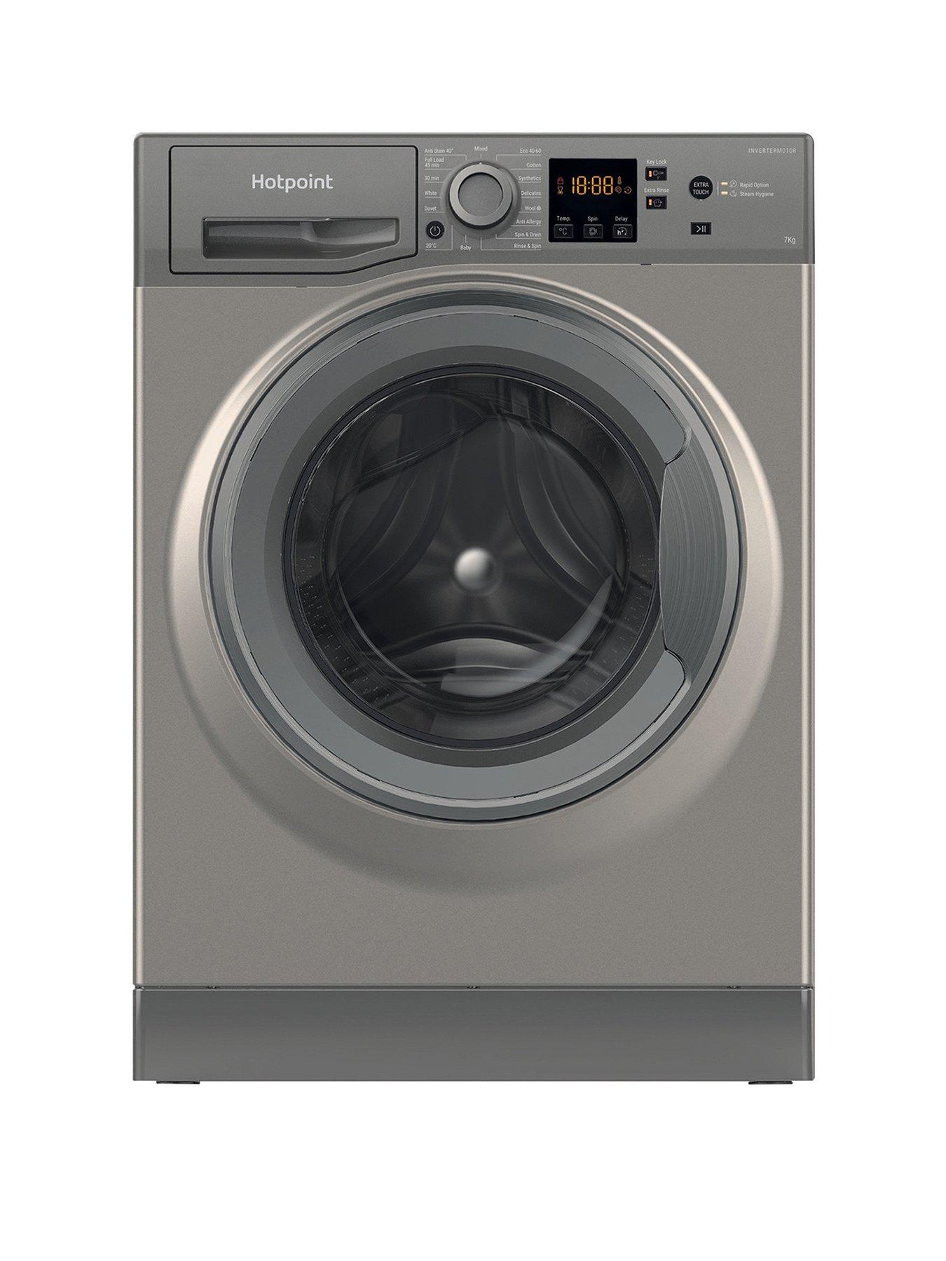 Hotpoint Anti-Stain NSWM7469GGUK 7kg Load, 1400 Spin Washing Machine - Graphite