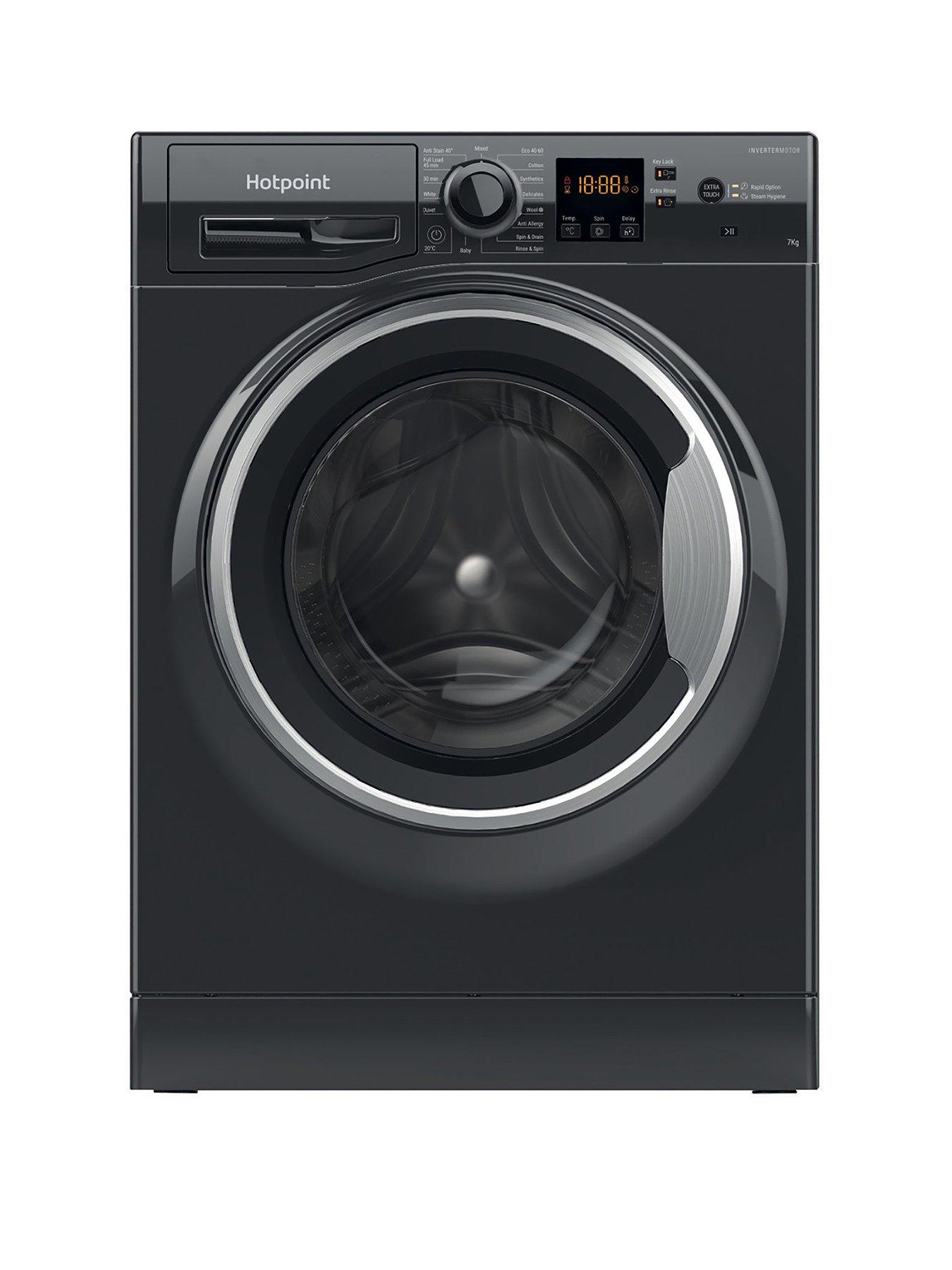 Hotpoint Anti-Stain NSWM7469BSUK 7kg Load, 1400 Spin Washing Machine - Black - A Rated