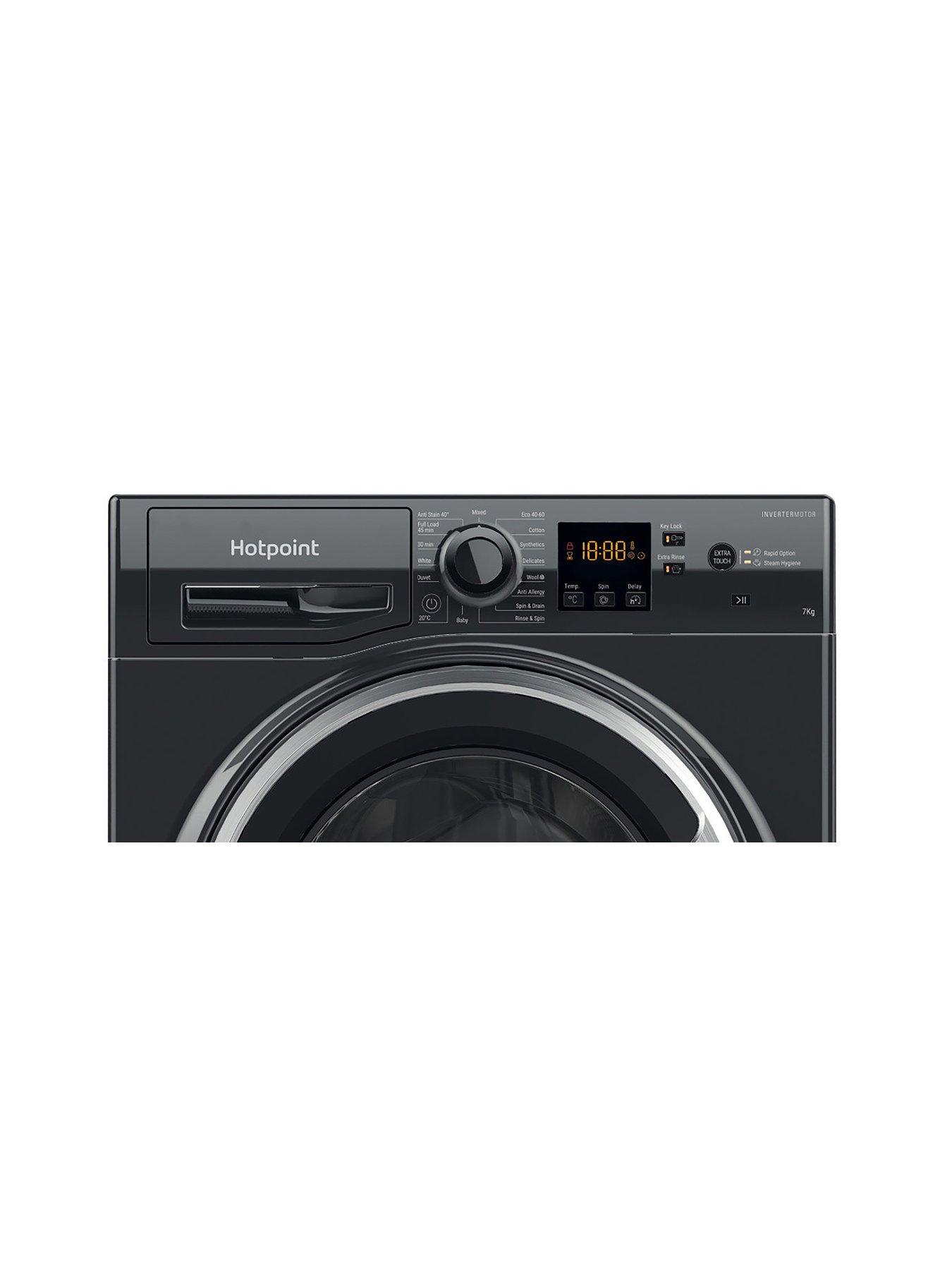 Image 2 of 8 of Hotpoint Anti-Stain NSWM7469BSUK 7kg Load, 1400 Spin Washing Machine - Black - A Rated